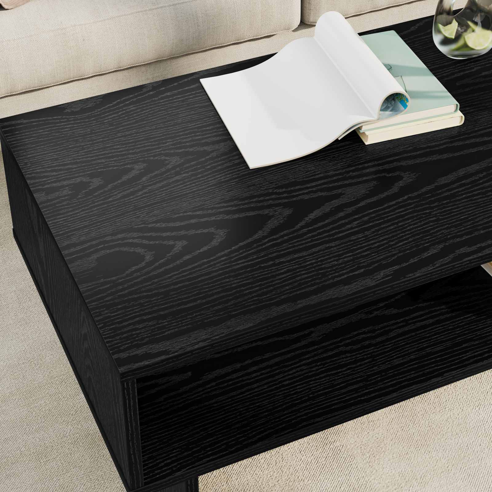 Kava Stol Crni hrast 100 x 46 x 35 cm Konstruirano drvo