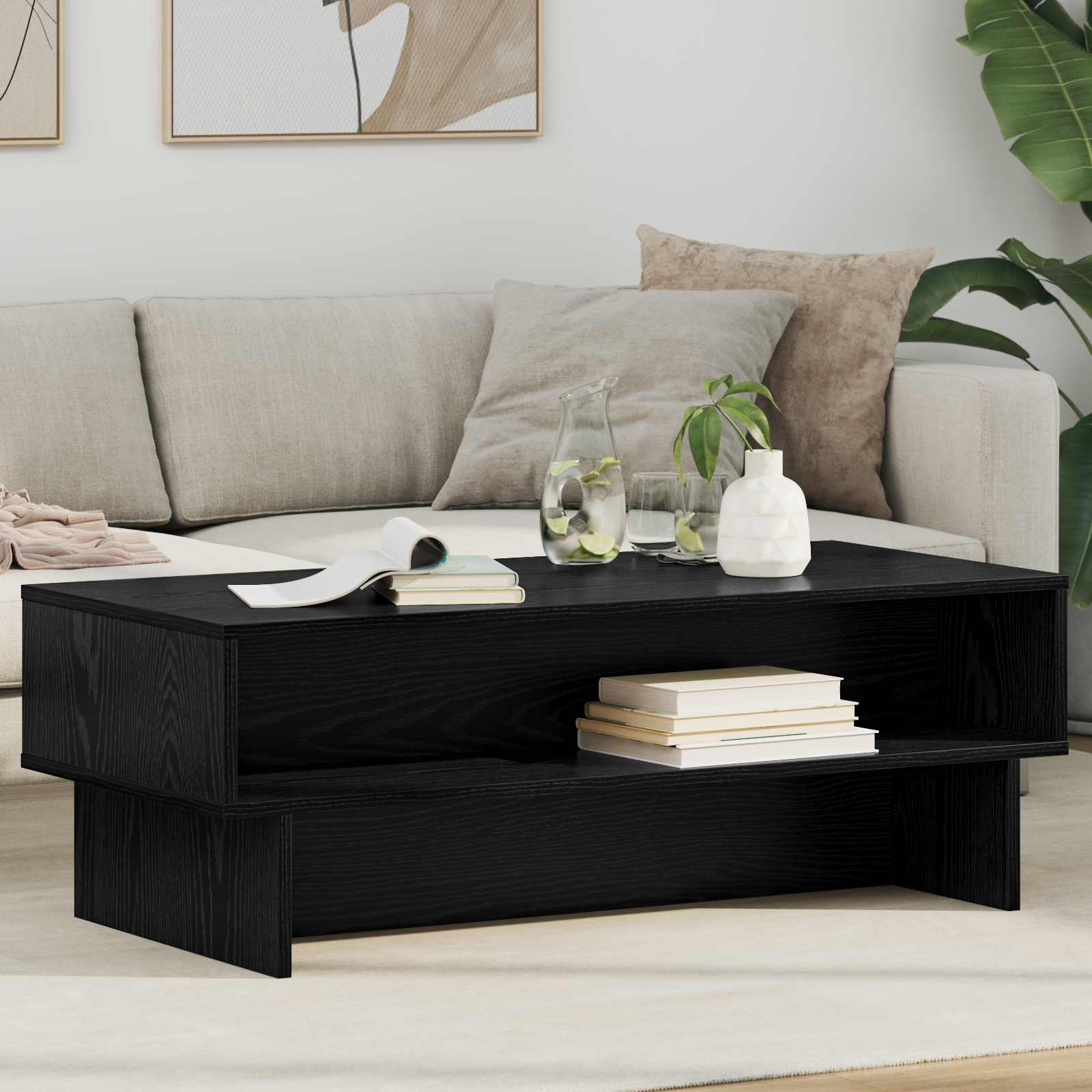 Kava Stol Crni hrast 100 x 46 x 35 cm Konstruirano drvo