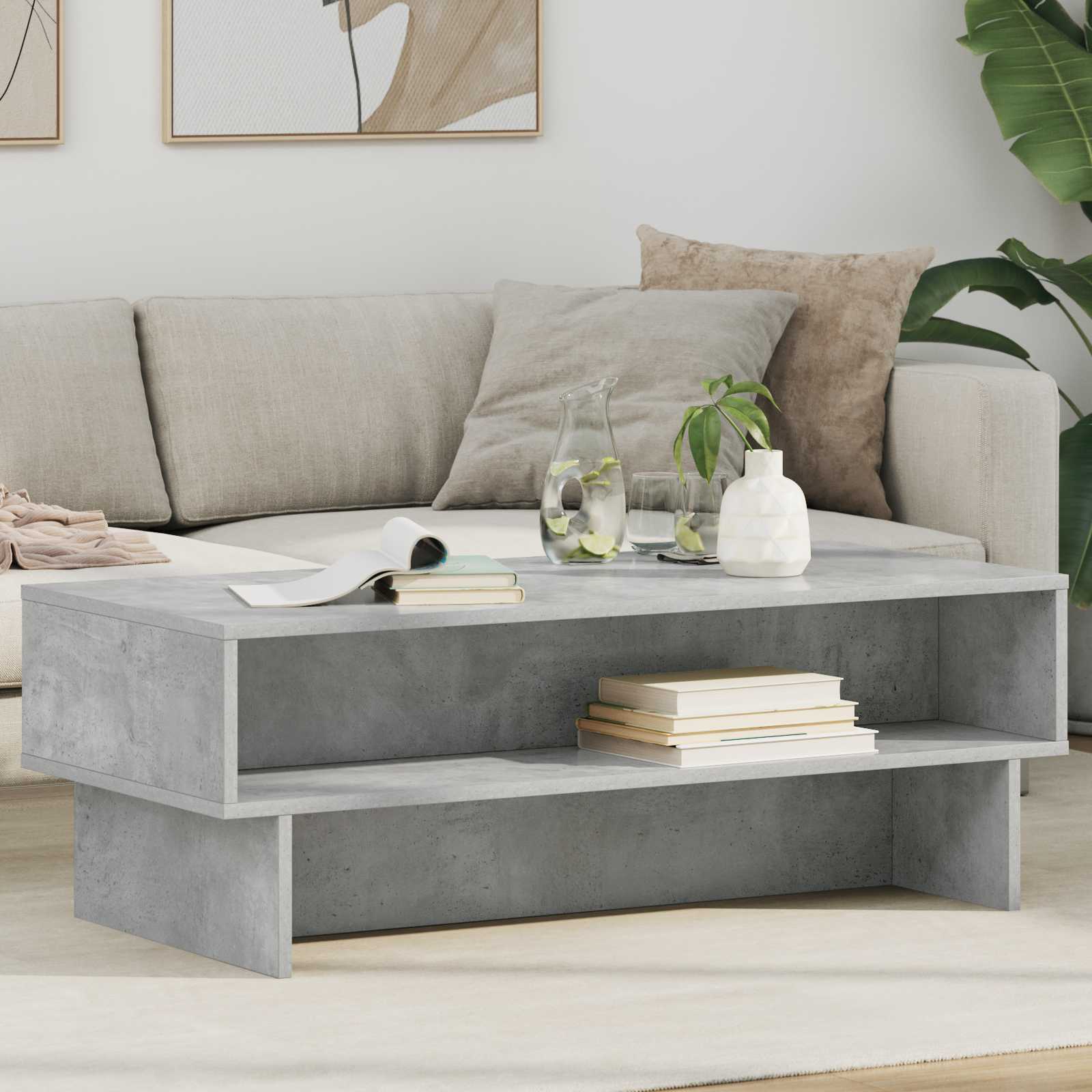 Kava Stol Betonski sivi 100 x 46 x 35 cm Konstruirano drvo