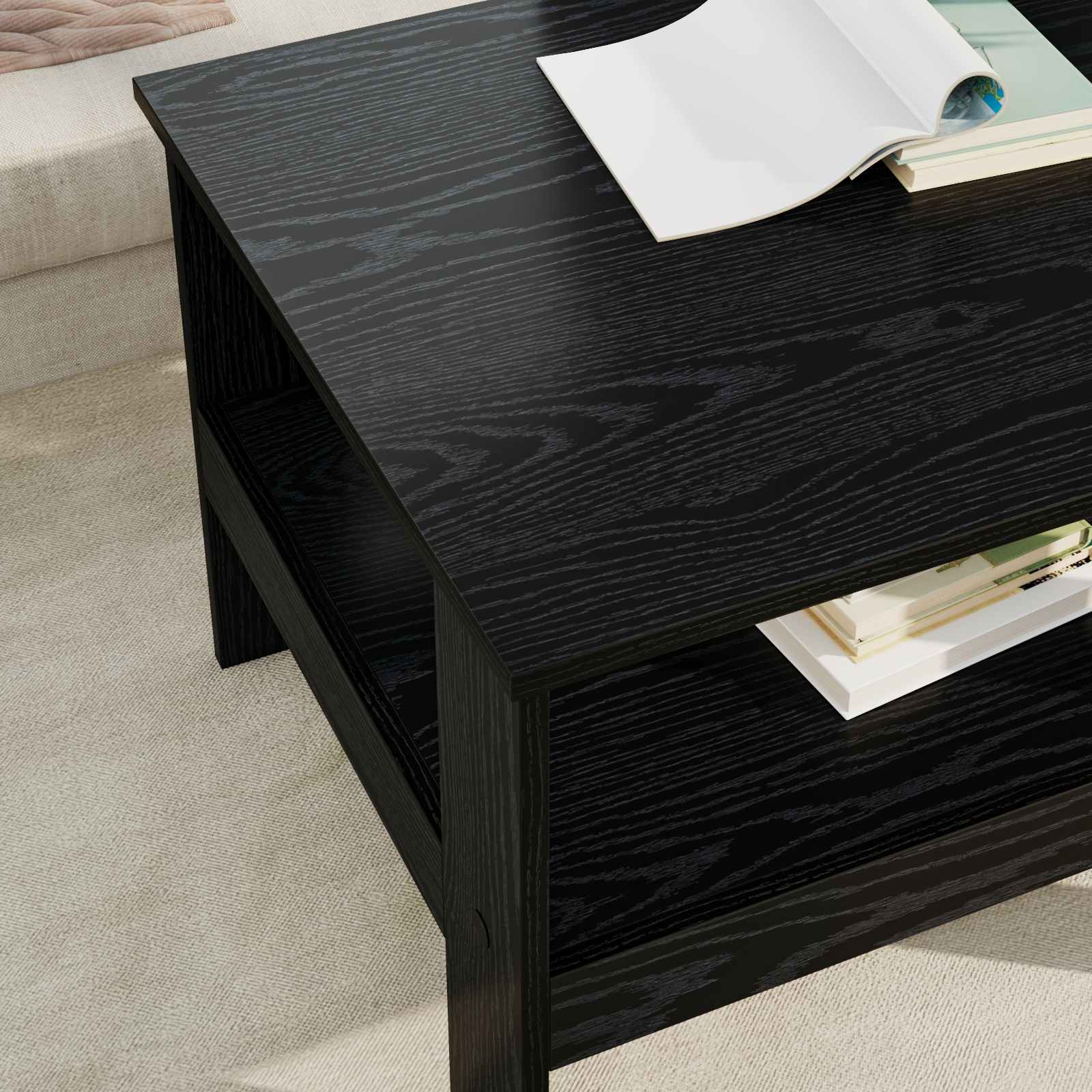 Kava Stol Crni hrast 57 x 55 x 45 cm Konstruirano drvo