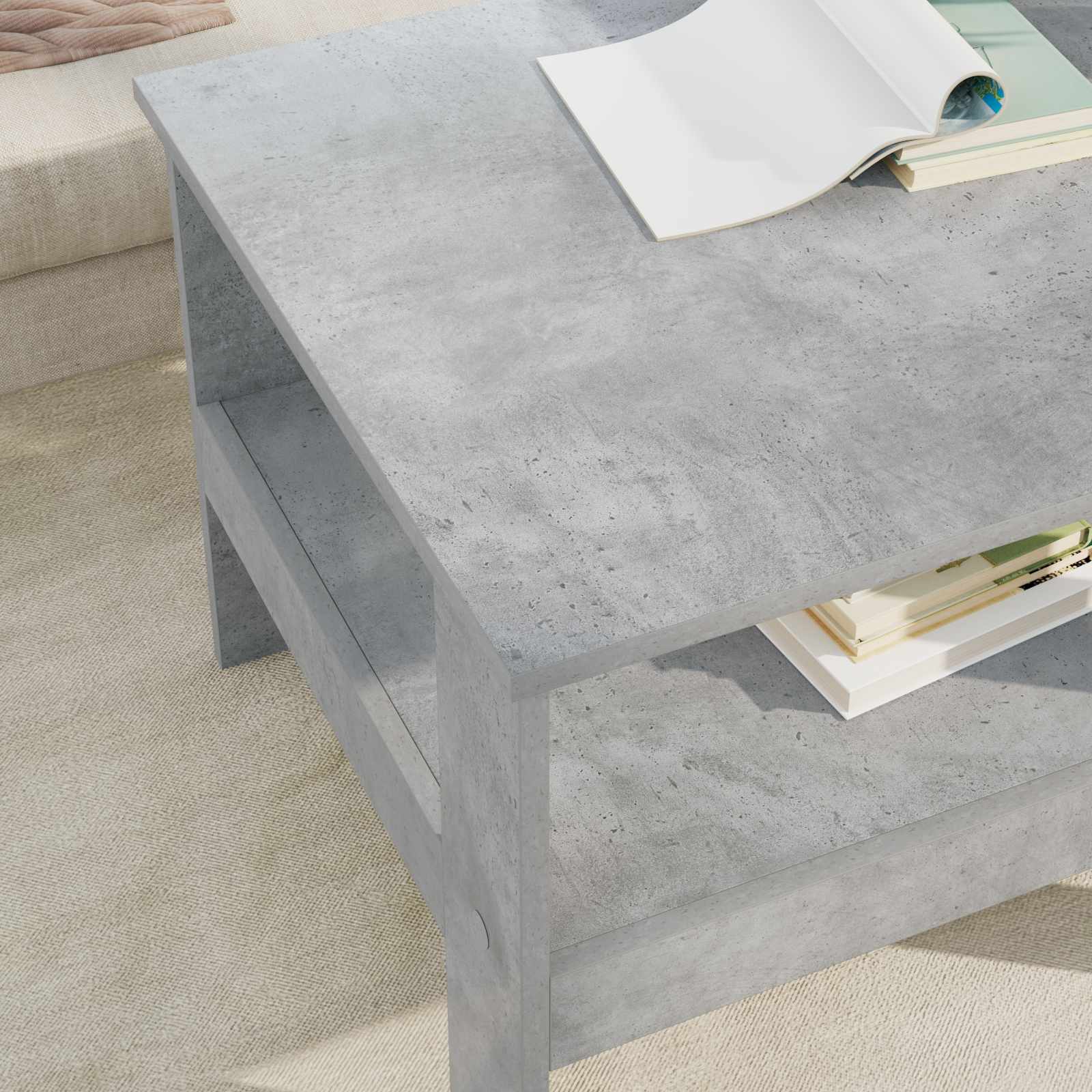 Kava Stol Betonski sivi 57 x 55 x 45 cm Konstruirano drvo