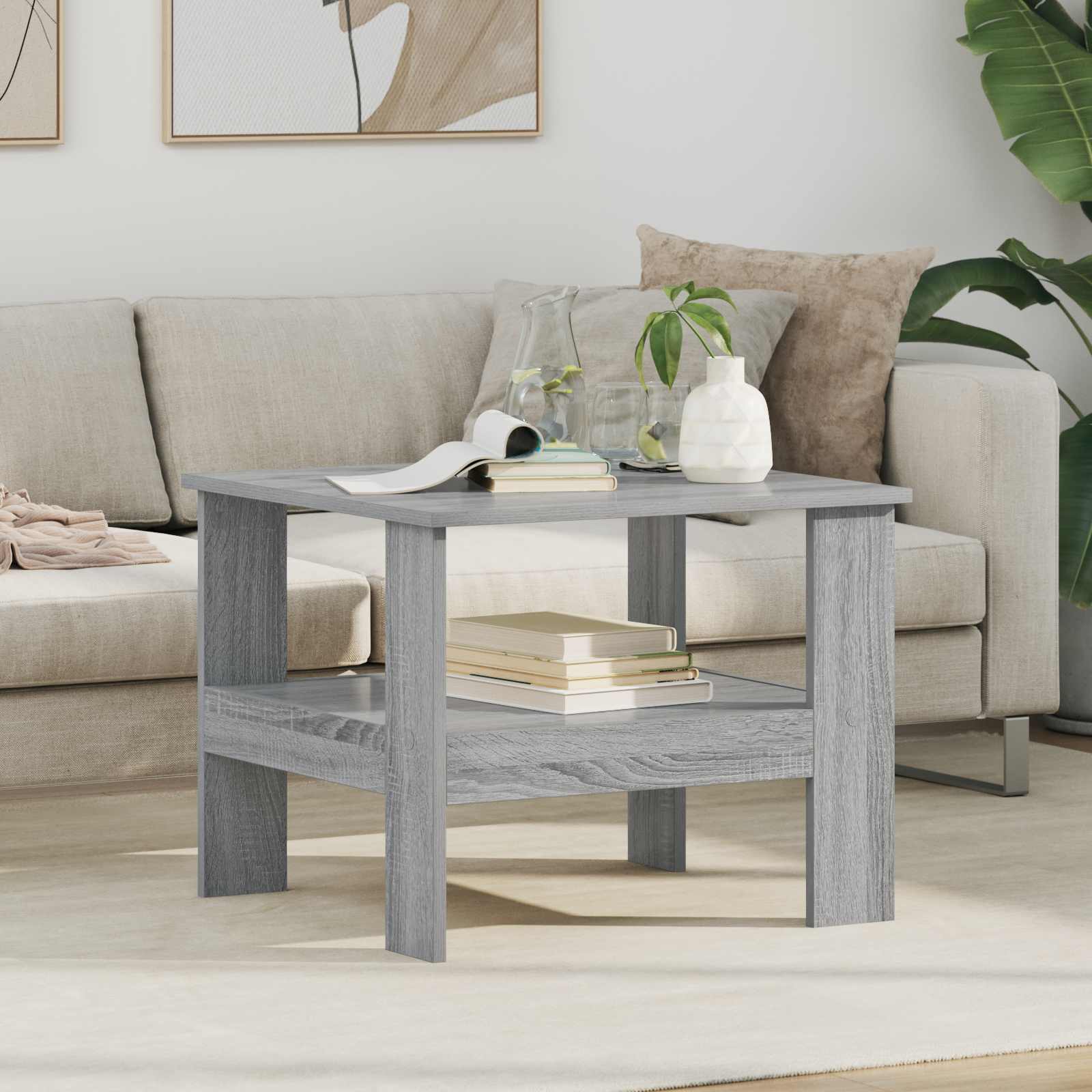 Kava Stol Siva Sonoma 57 x 55 x 45 cm Konstruirano drvo