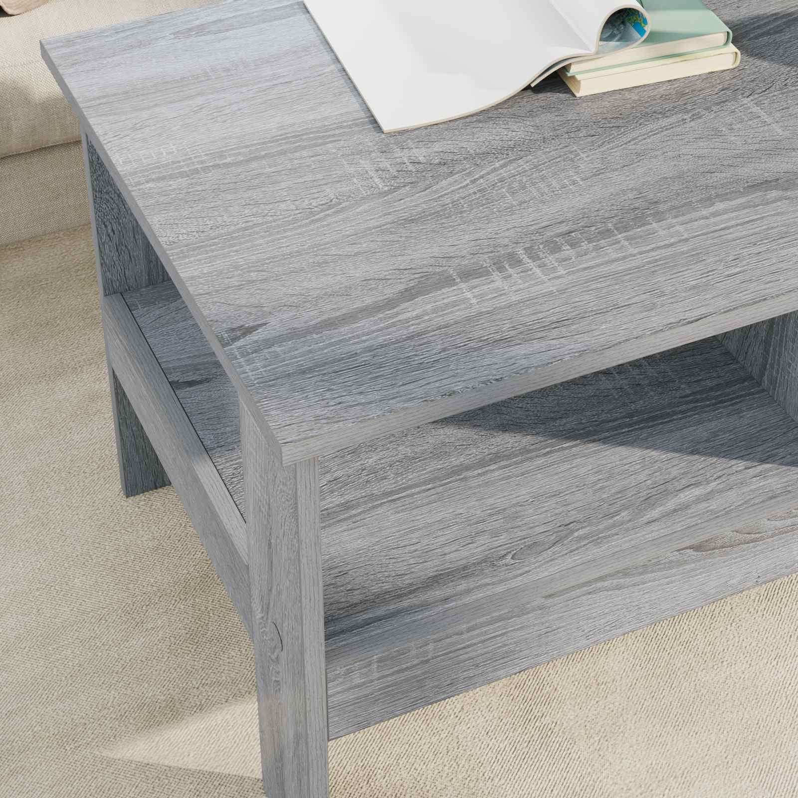 Kava Stol Siva Sonoma 90 x 50 x 45 cm Konstruirano drvo