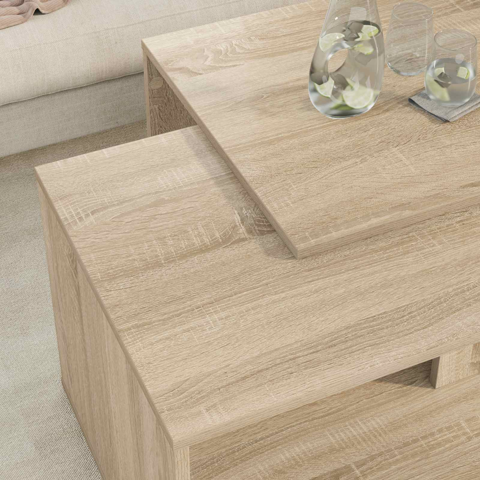 Set stolića za kavu 2 pcs Sonoma hrast Konstruirano drvo