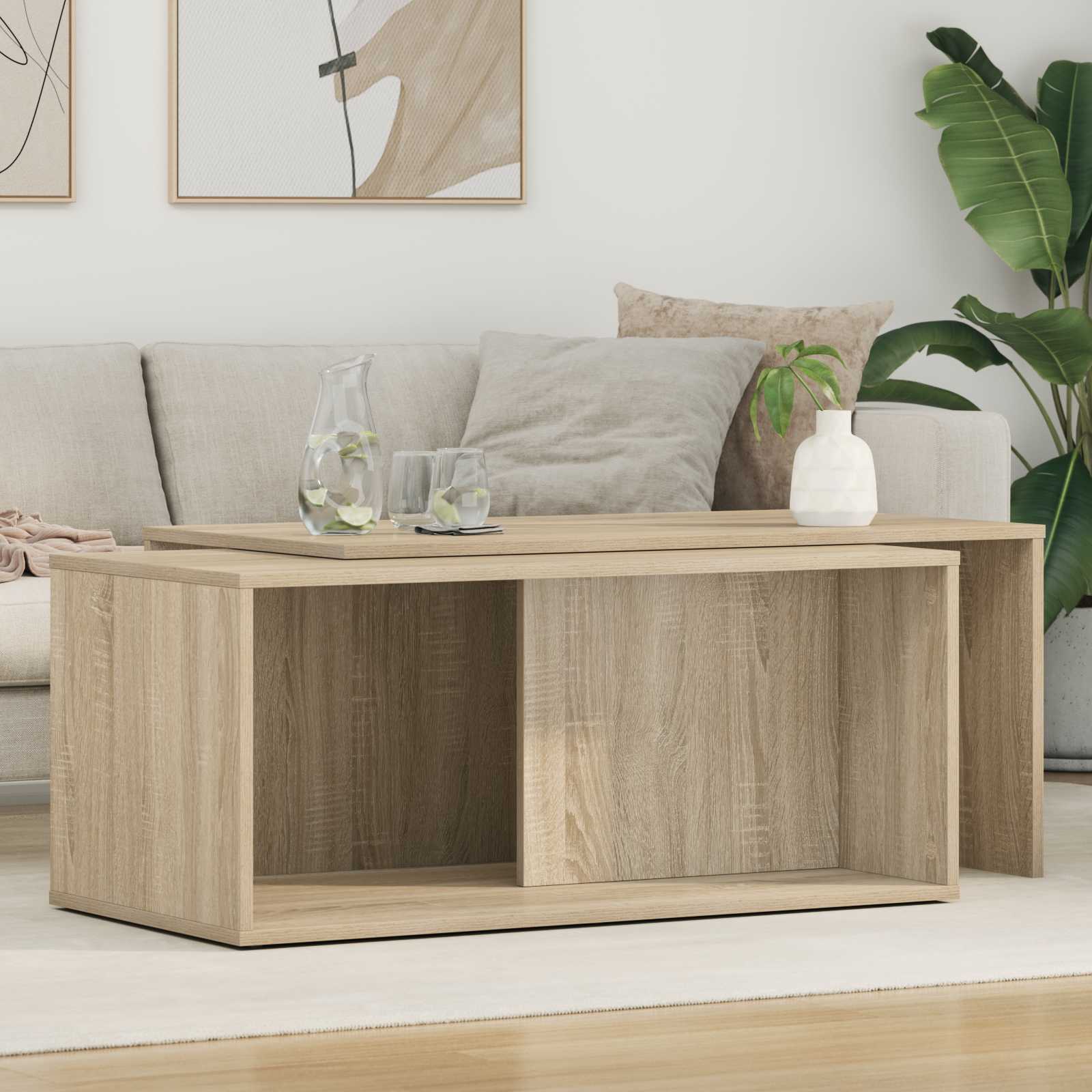 Set stolića za kavu 2 pcs Sonoma hrast Konstruirano drvo