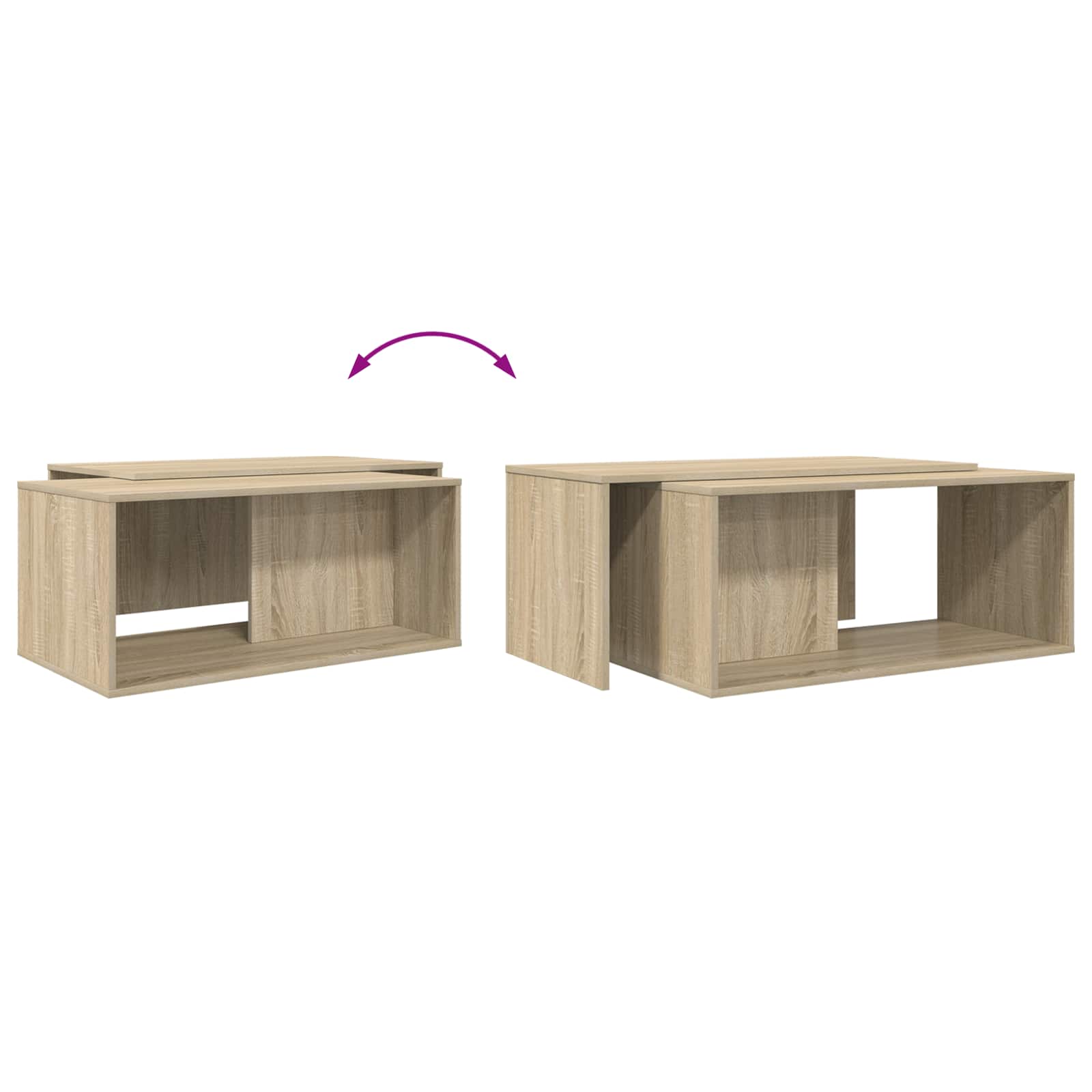 Set stolića za kavu 2 pcs Sonoma hrast Konstruirano drvo