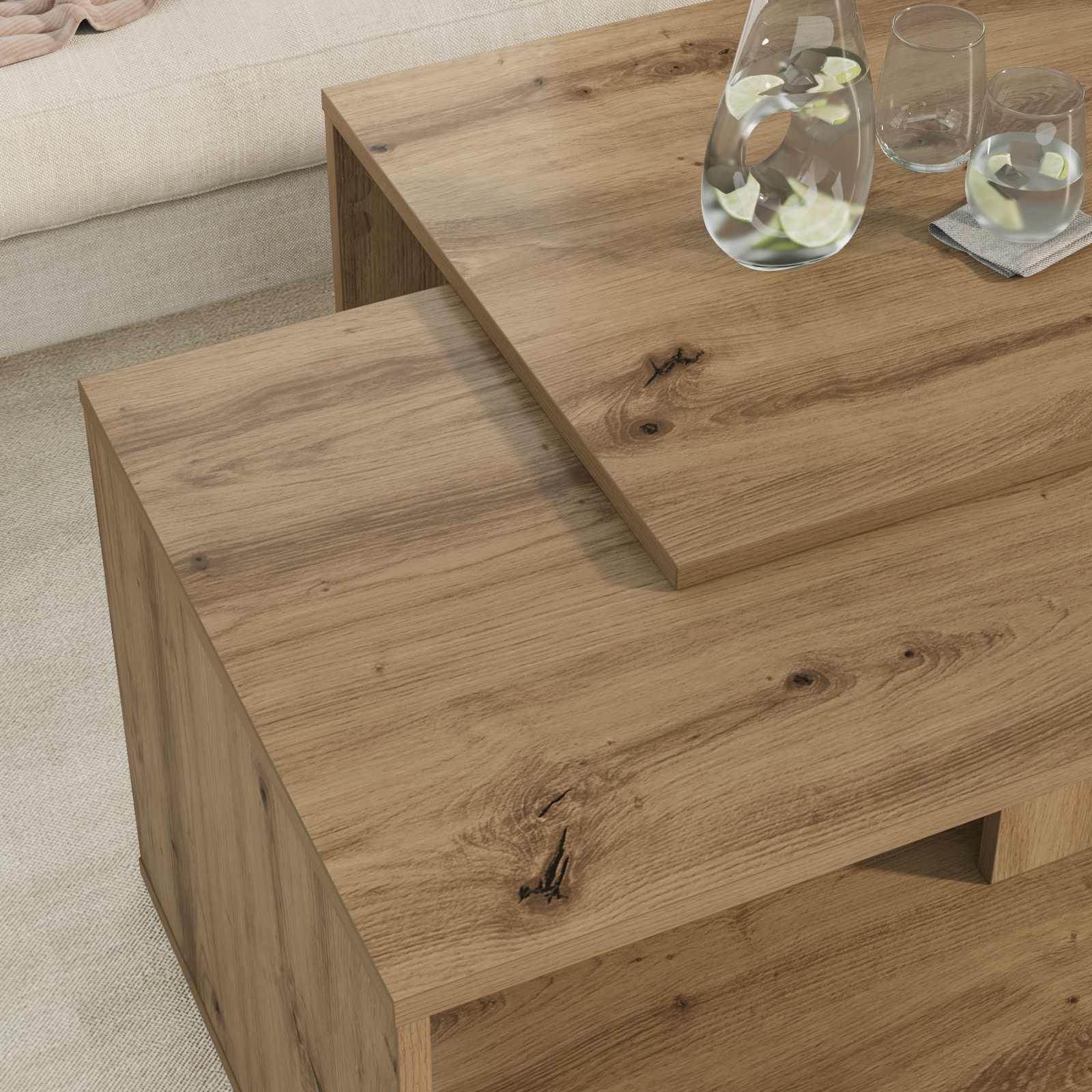 Set stolića za kavu 2 pcs Umjetnički hrast Konstruirano drvo
