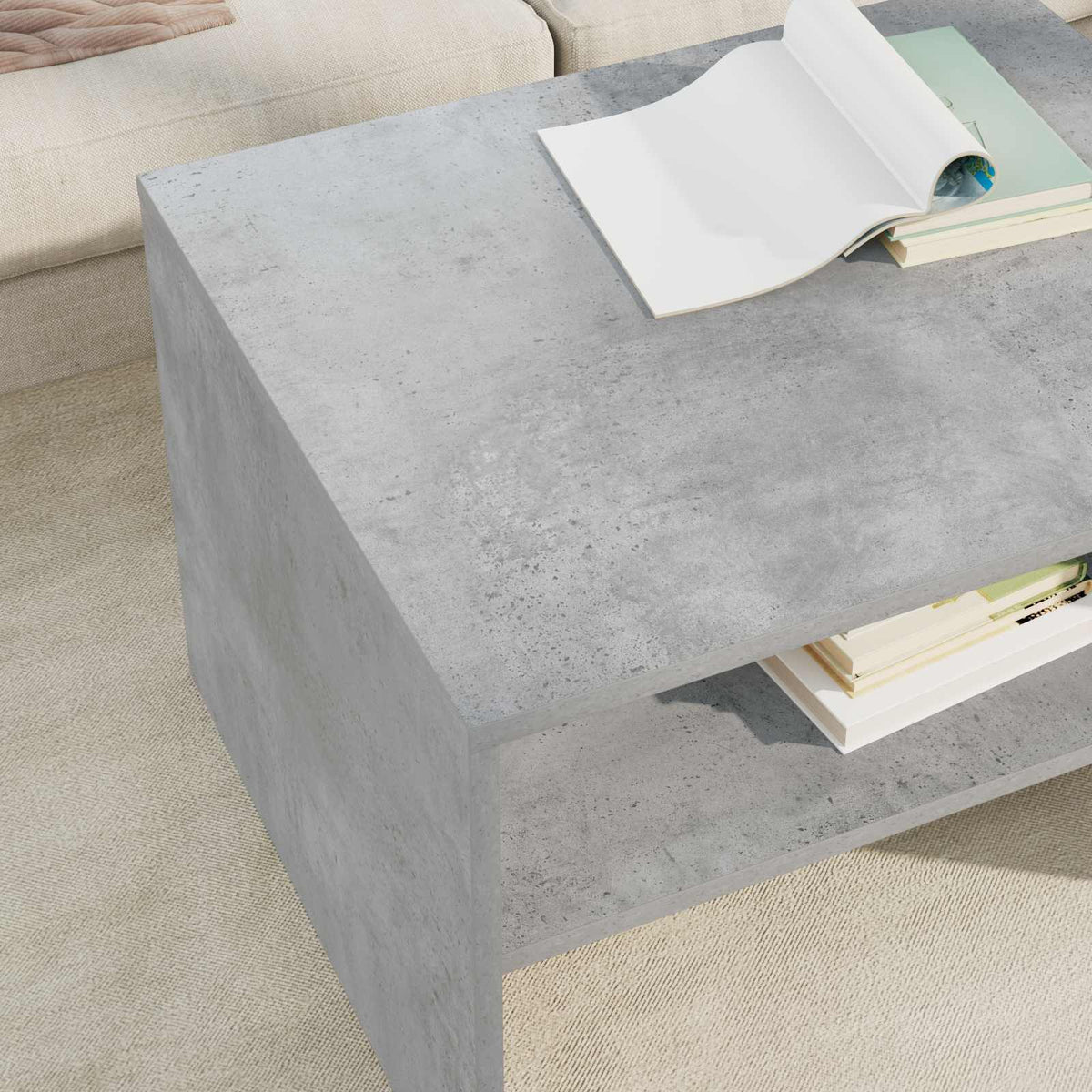 Kava Stol Betonski sivi 60 x 50 x 40 cm Konstruirano drvo