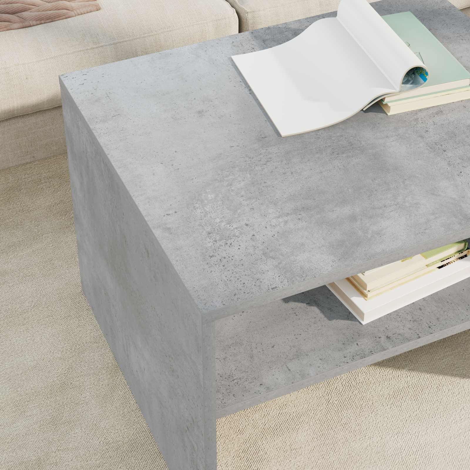 Kava Stol Betonski sivi 60 x 50 x 40 cm Konstruirano drvo
