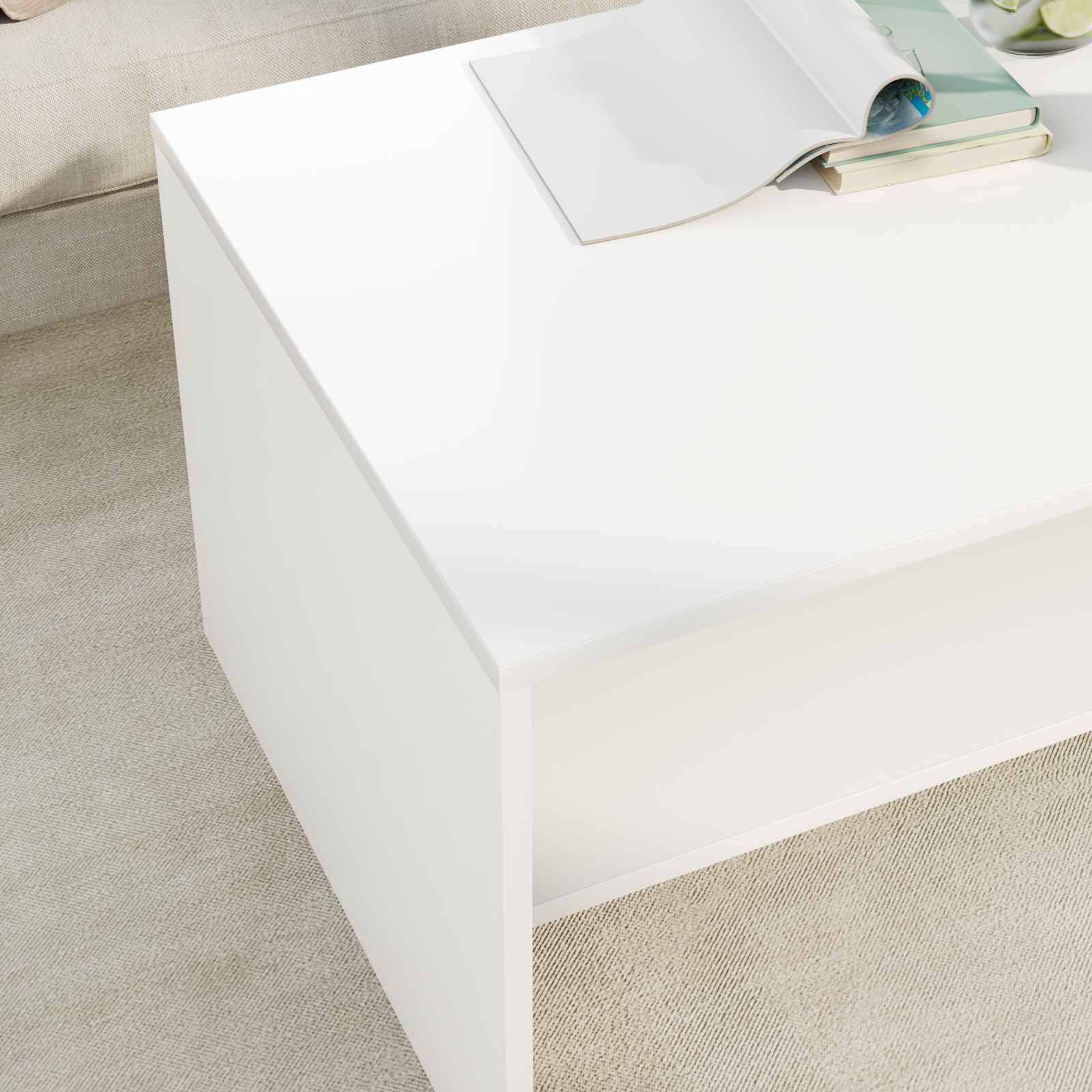 Kava Stol Bijelo 80 x 50 x 40 cm Konstruirano drvo