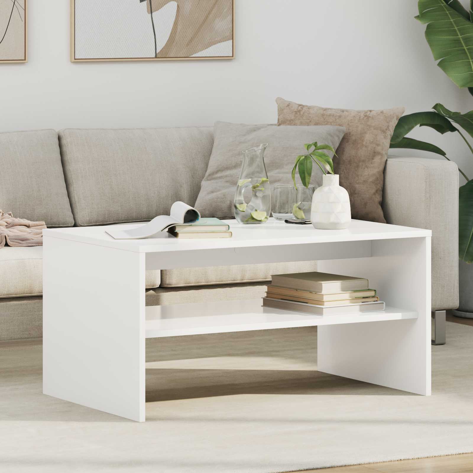 Kava Stol Bijelo 80 x 50 x 40 cm Konstruirano drvo
