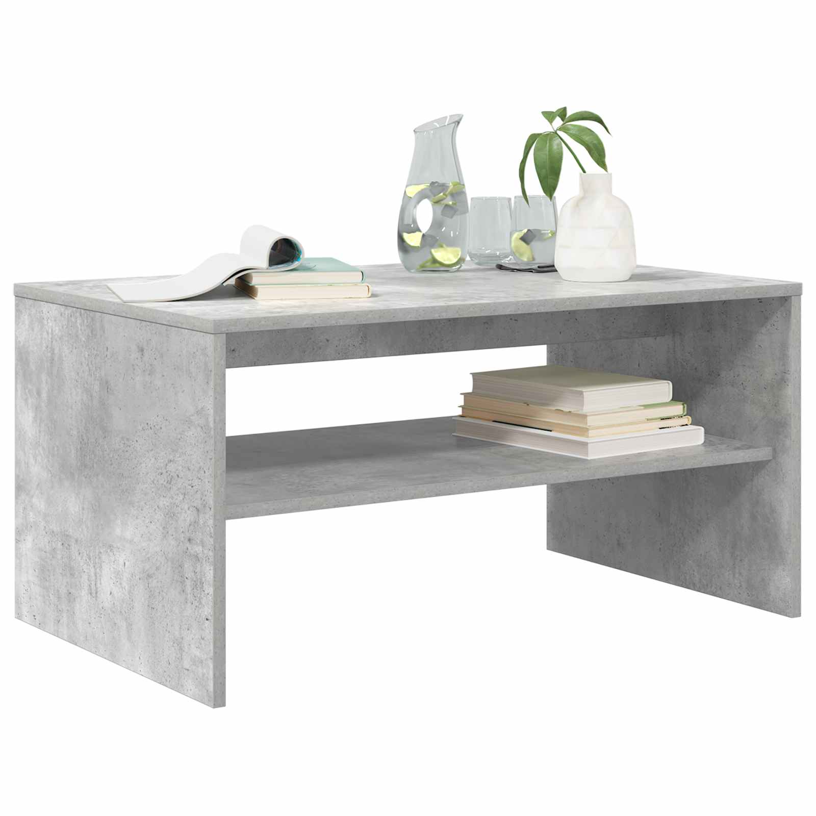 Kava Stol Betonski sivi 80 x 50 x 40 cm Konstruirano drvo