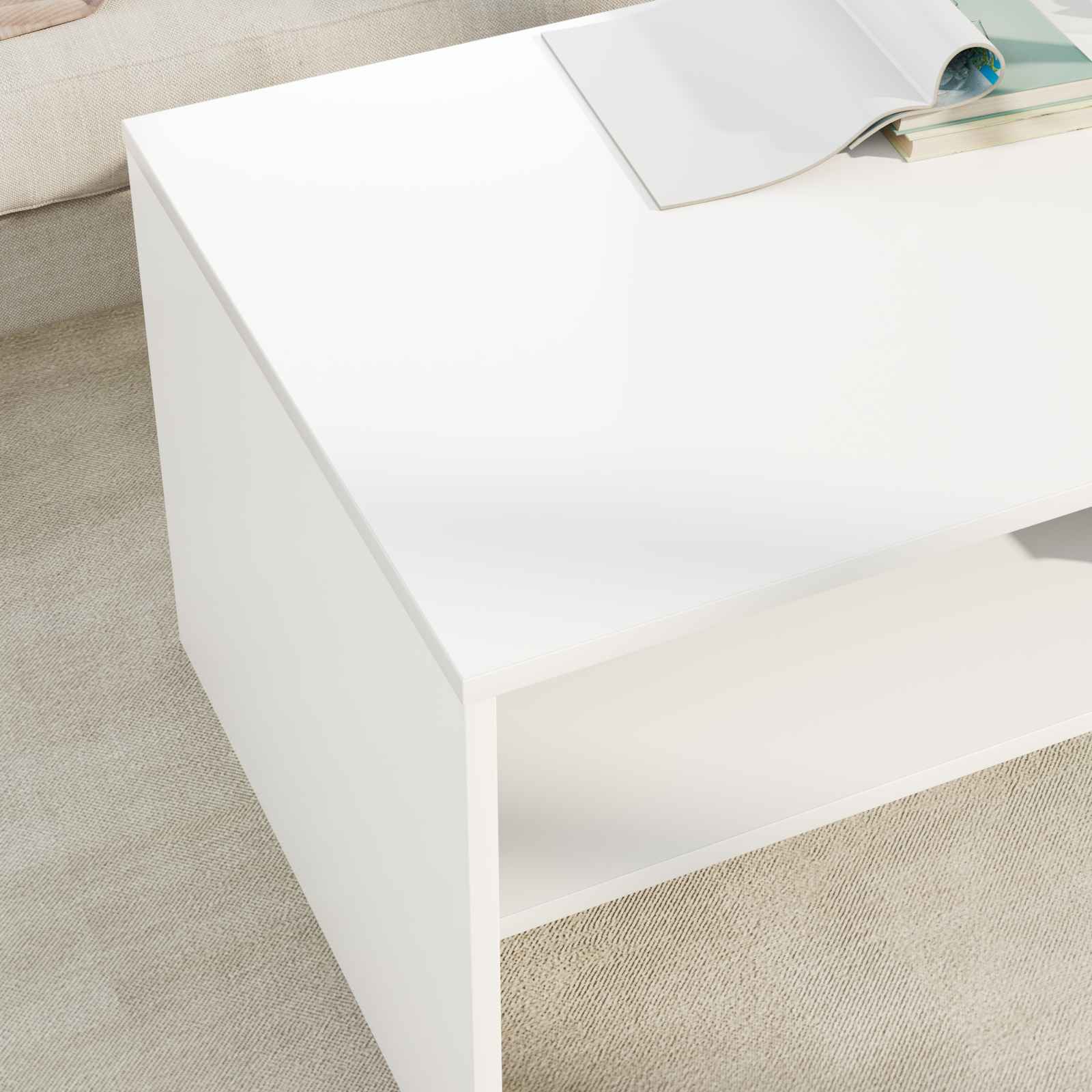 Kava Stol Bijelo 100 x 50 x 40 cm Konstruirano drvo