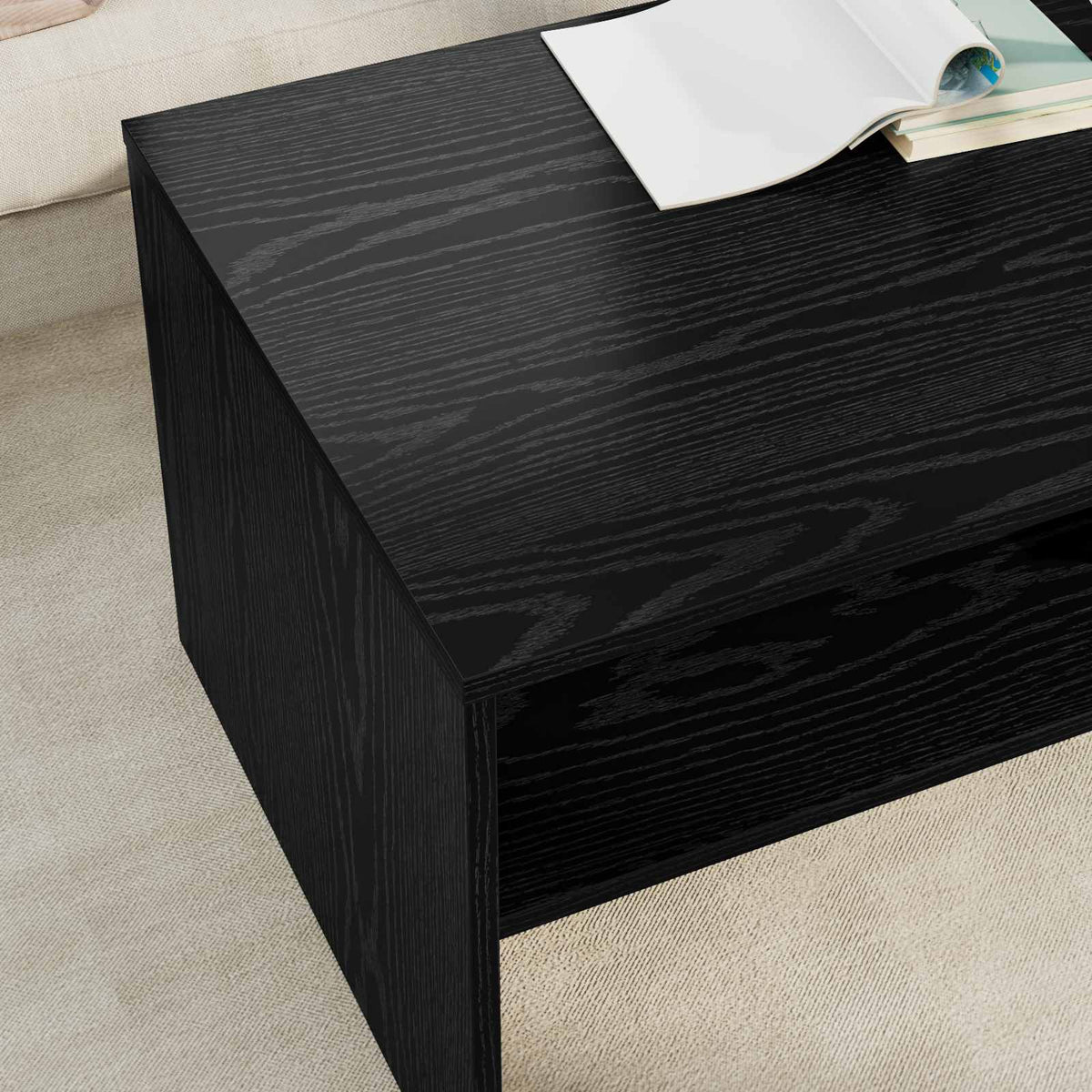 Kava Stol Crni hrast 100 x 50 x 40 cm Konstruirano drvo