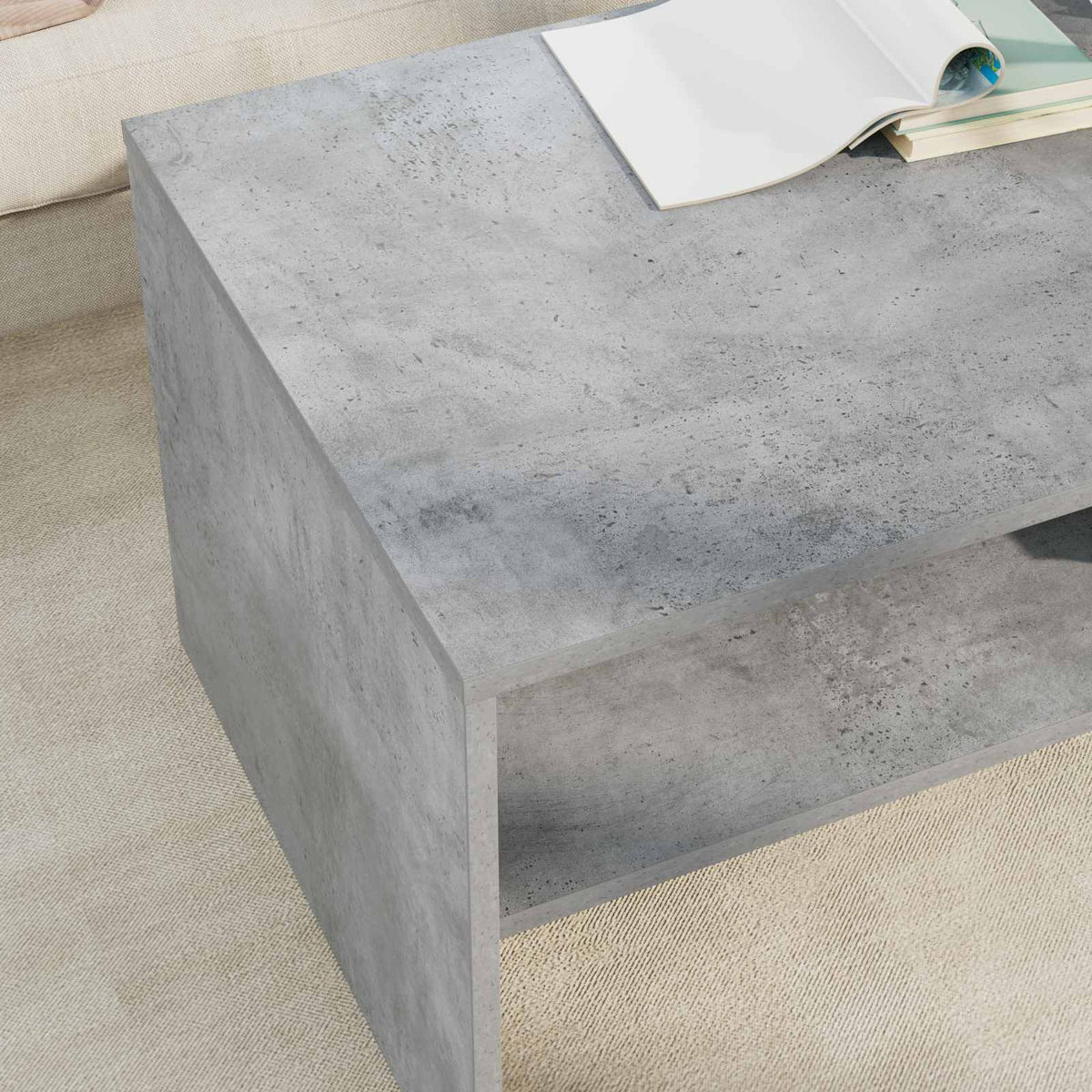 Kava Stol Betonski sivi 100 x 50 x 40 cm Konstruirano drvo