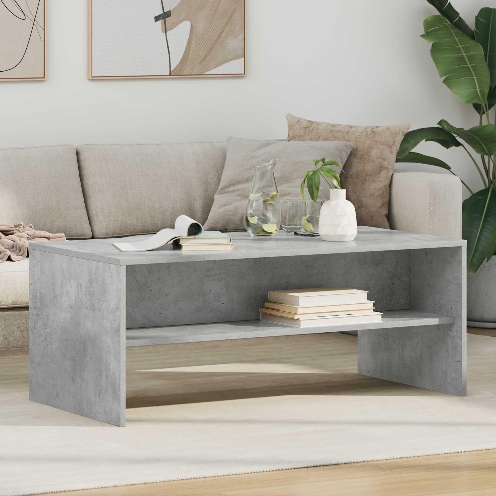 Kava Stol Betonski sivi 100 x 50 x 40 cm Konstruirano drvo