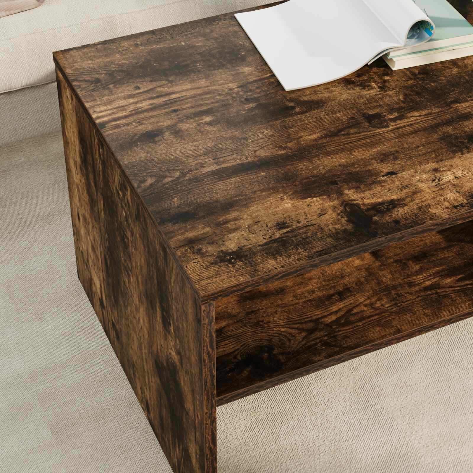 Kava Stol Dimljeni hrast 100 x 50 x 40 cm Konstruirano drvo
