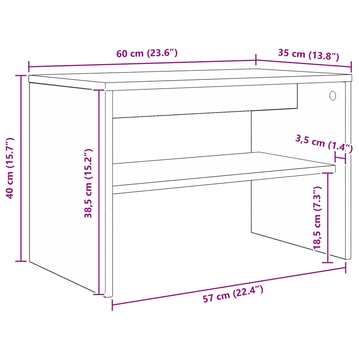 TV ormar Dimljeni hrast 60 x 35 x 40 cm Konstruirano drvo