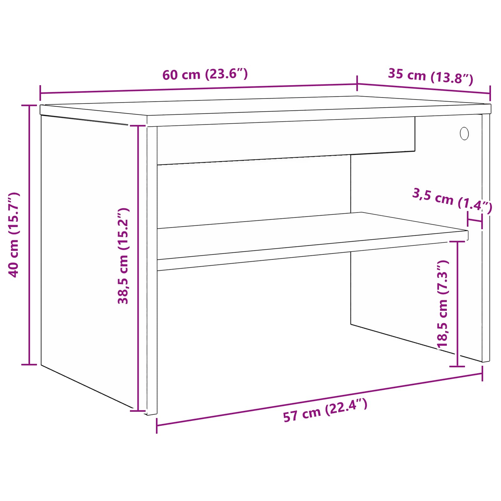 TV ormar Dimljeni hrast 60 x 35 x 40 cm Konstruirano drvo