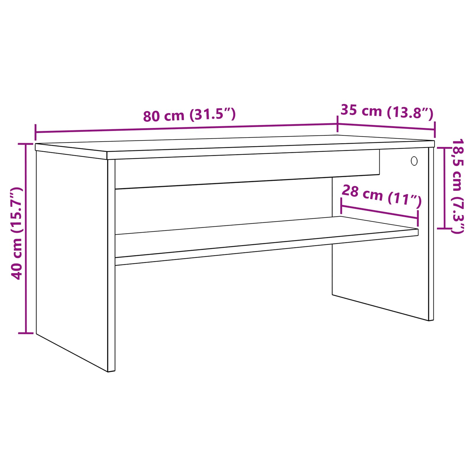 TV ormar Crni hrast 80 x 35 x 40 cm Konstruirano drvo