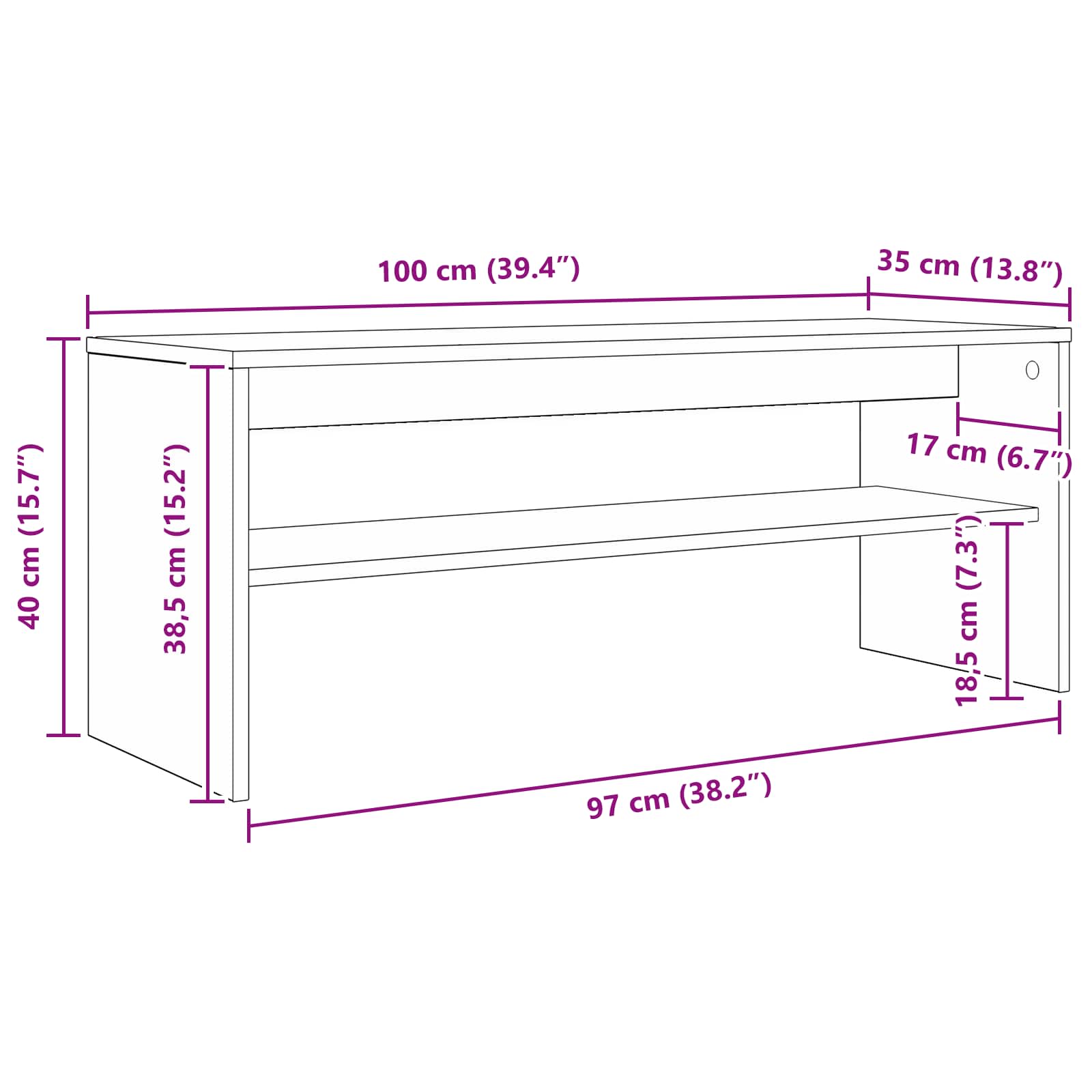 TV ormar Bijelo 100 x 35 x 40 cm Konstruirano drvo