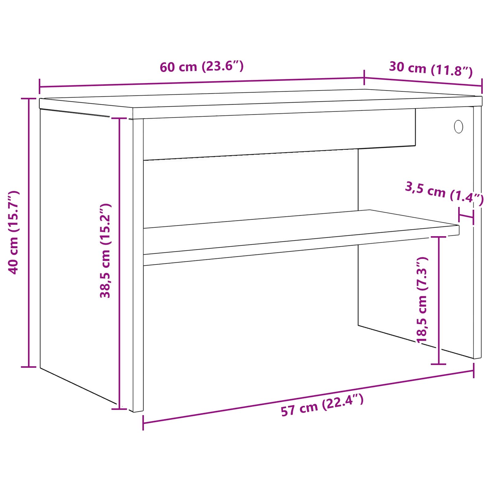 TV ormar Betonski sivi 60 x 30 x 40 cm Konstruirano drvo