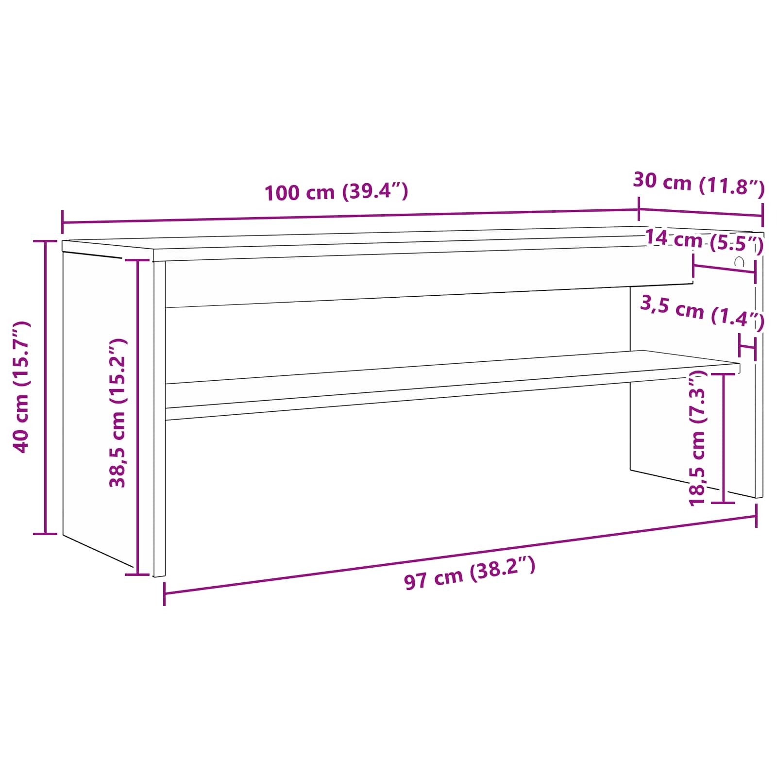 TV ormar Staro drvo 100 x 30 x 40 cm Konstruirano drvo