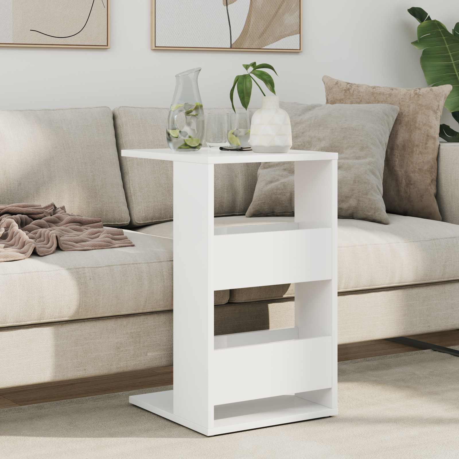 Bocni stol Bijelo 40 x 35 x 60,5 cm Konstruirano drvo