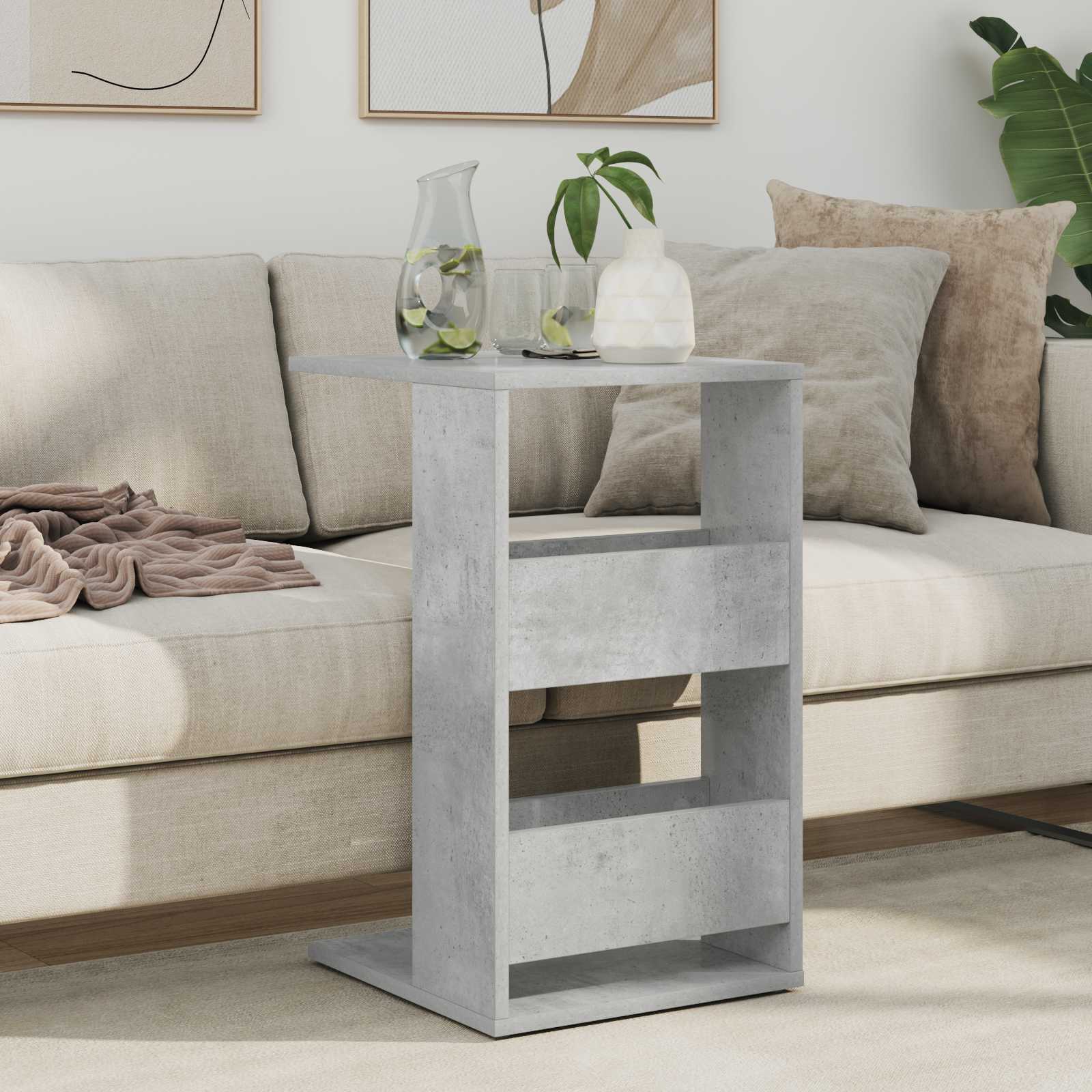 Bocni stol Betonski sivi 40 x 35 x 60,5 cm Konstruirano drvo