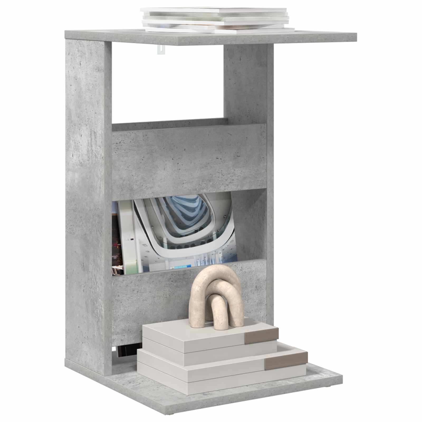 Bocni stol Betonski sivi 40 x 35 x 60,5 cm Konstruirano drvo