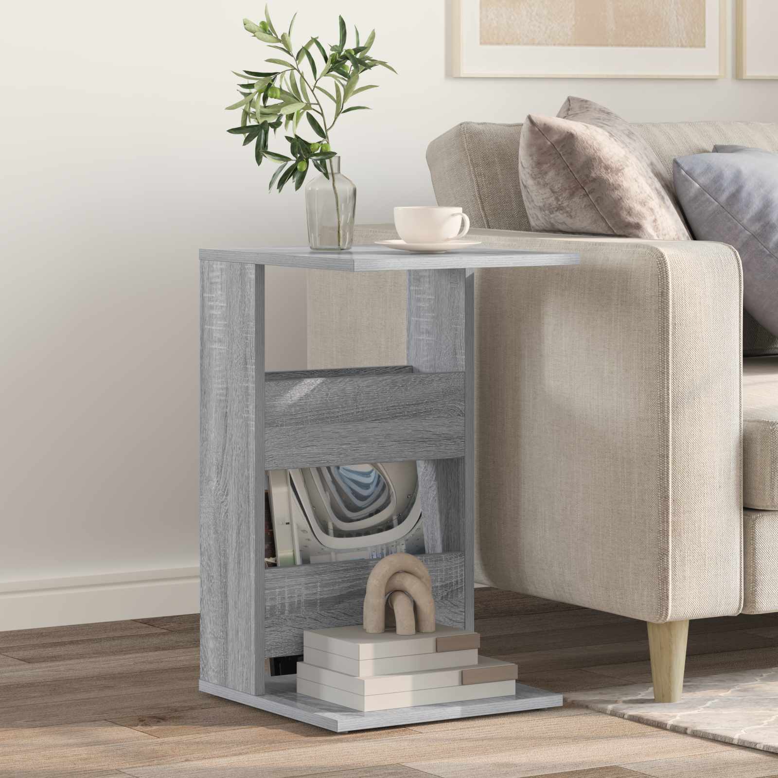 Bocni stol Siva Sonoma 40 x 35 x 60,5 cm Konstruirano drvo