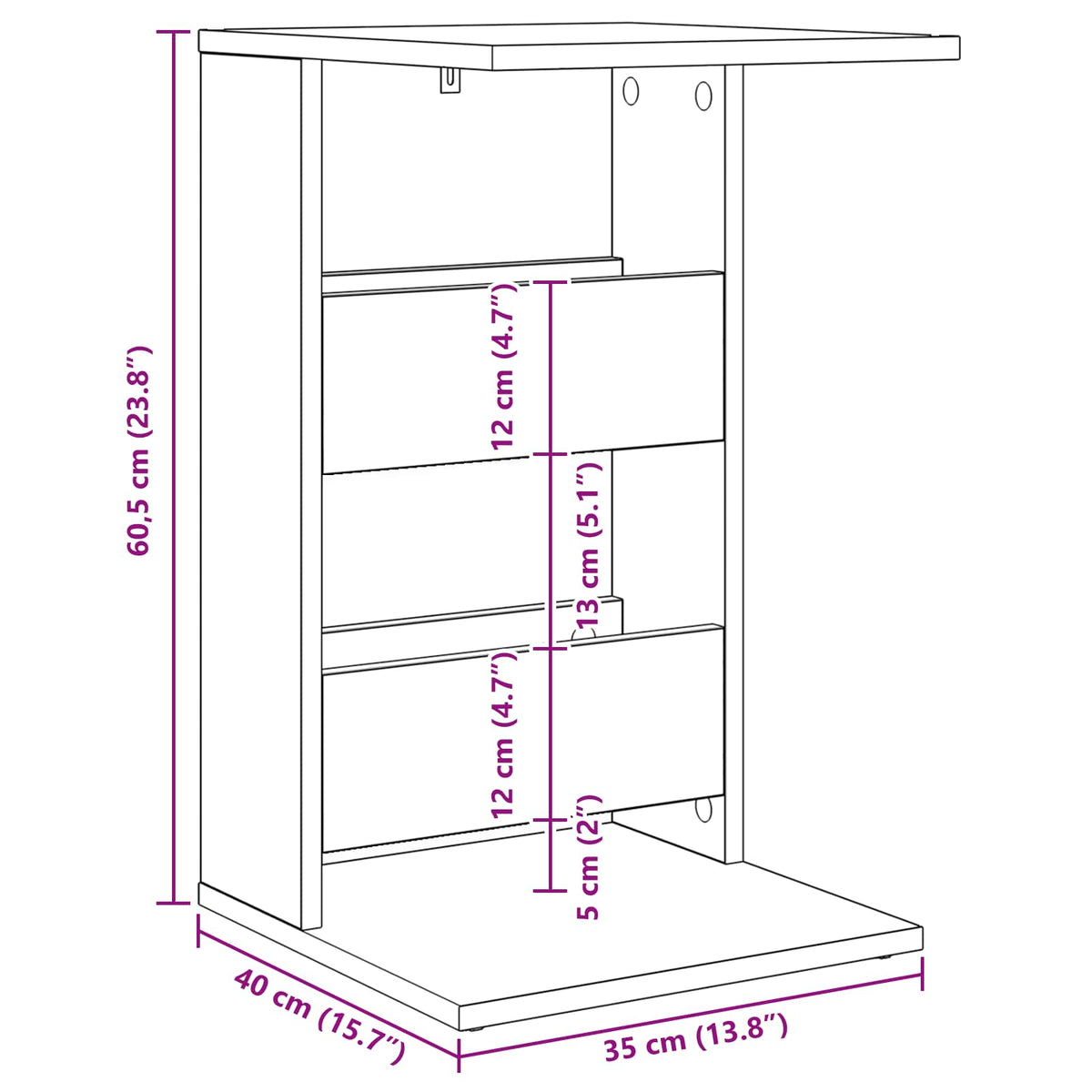 Bocni stol Staro drvo 40 x 35 x 60,5 cm Konstruirano drvo