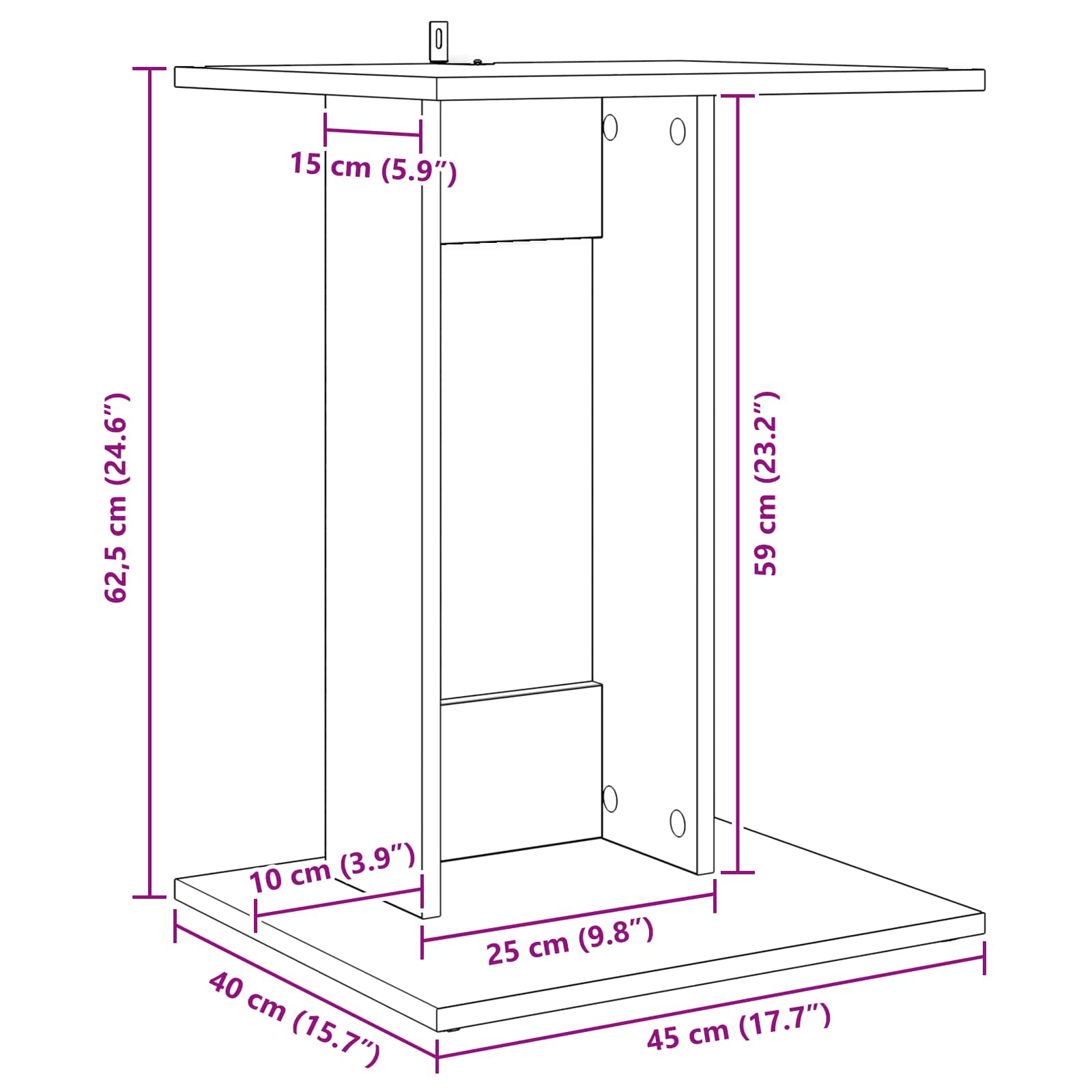 Bocni stol Betonski sivi 45 x 40 x 62,5 cm Konstruirano drvo