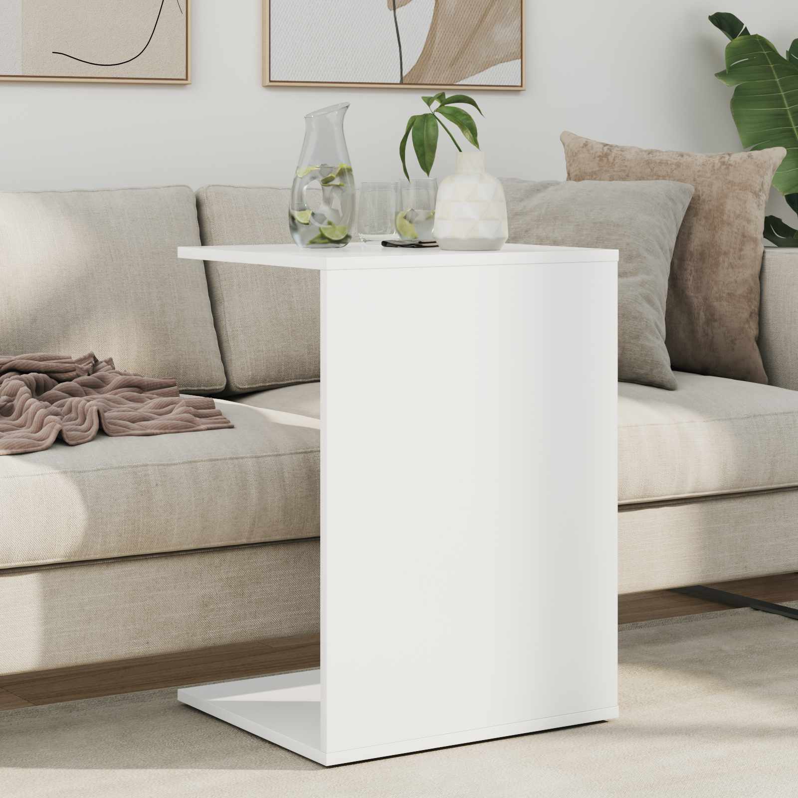 Bocni stol Bijelo 45 x 40 x 62,5 cm Konstruirano drvo