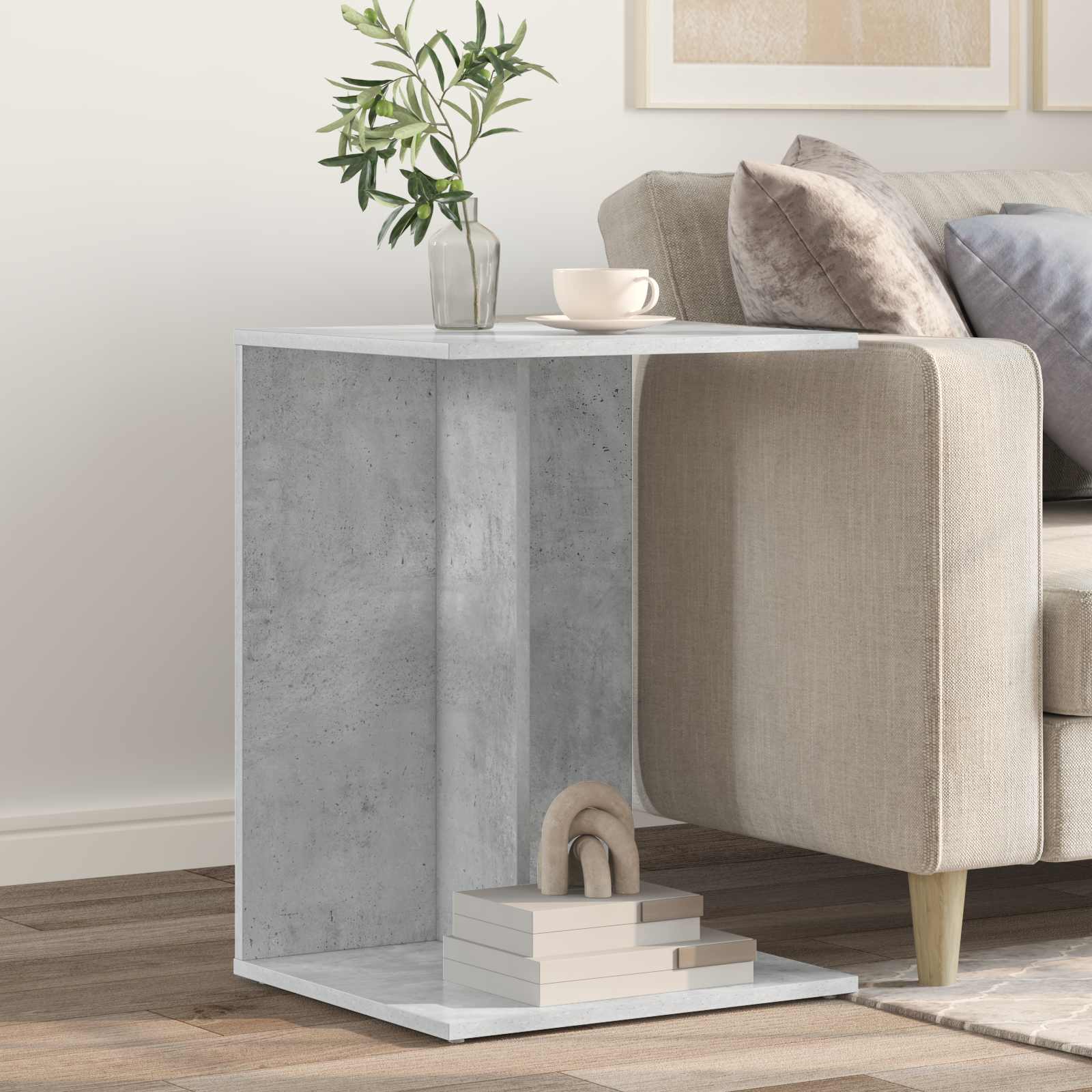 Bocni stol Betonski sivi 45 x 40 x 62,5 cm Konstruirano drvo