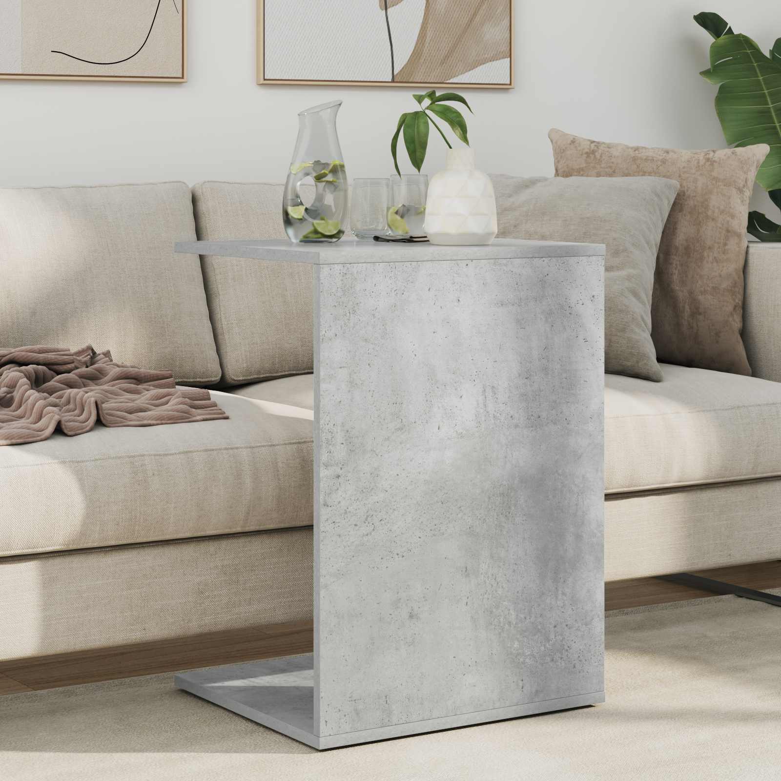 Bocni stol Betonski sivi 45 x 40 x 62,5 cm Konstruirano drvo