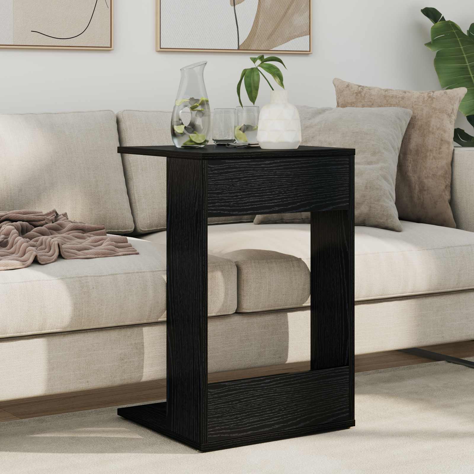 Bocni stol Crni hrast 40 x 38 x 62,5 cm Konstruirano drvo