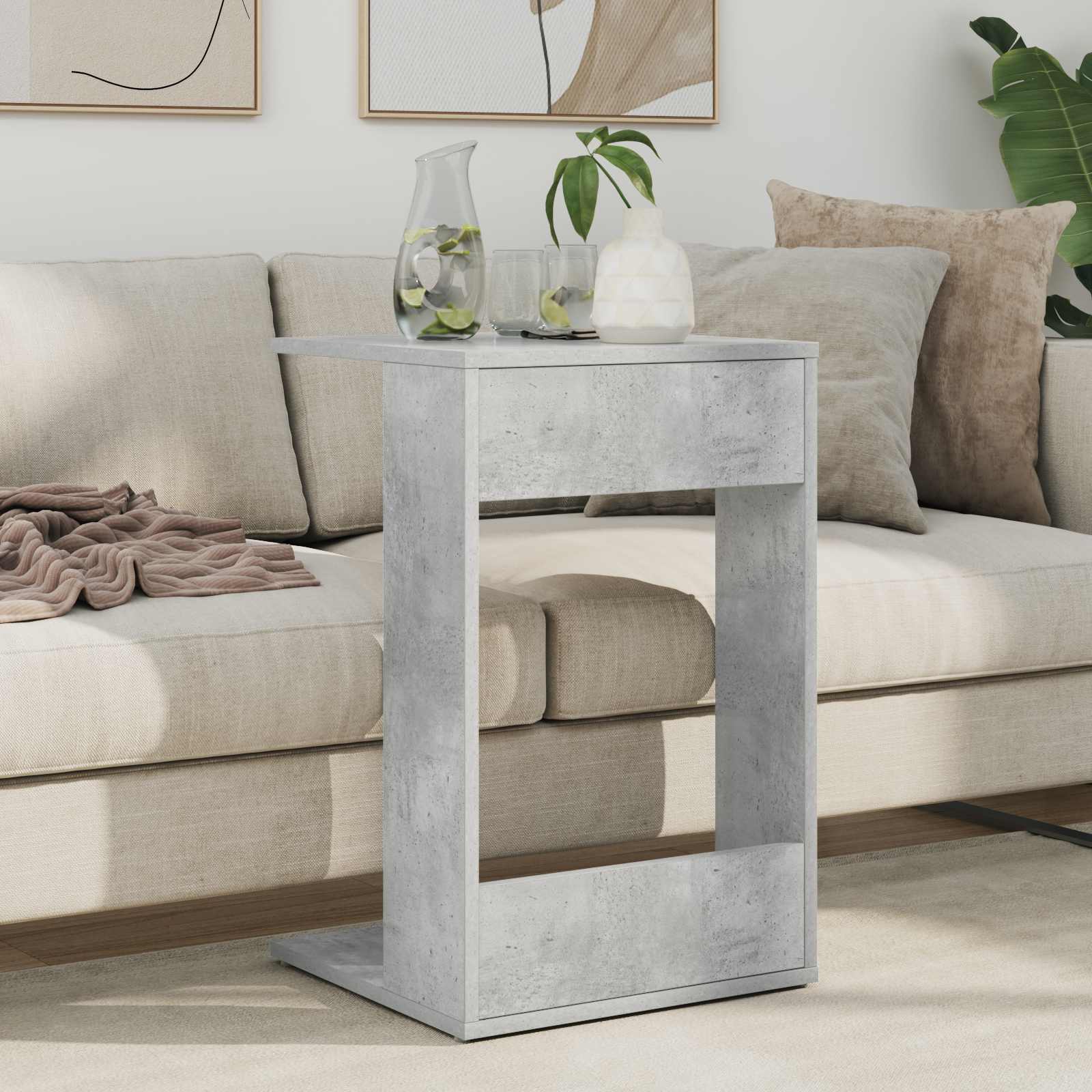 Bocni stol Betonski sivi 40 x 38 x 62,5 cm Konstruirano drvo