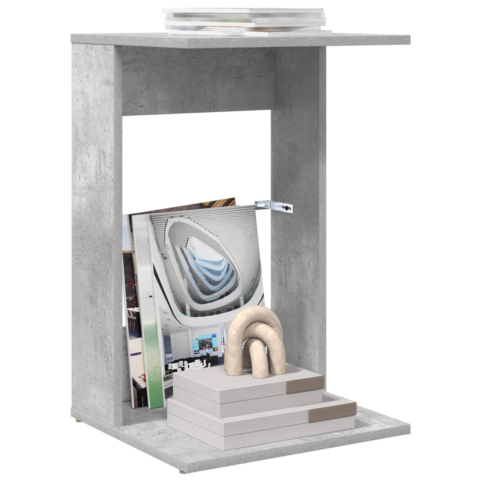 Bocni stol Betonski sivi 40 x 38 x 62,5 cm Konstruirano drvo