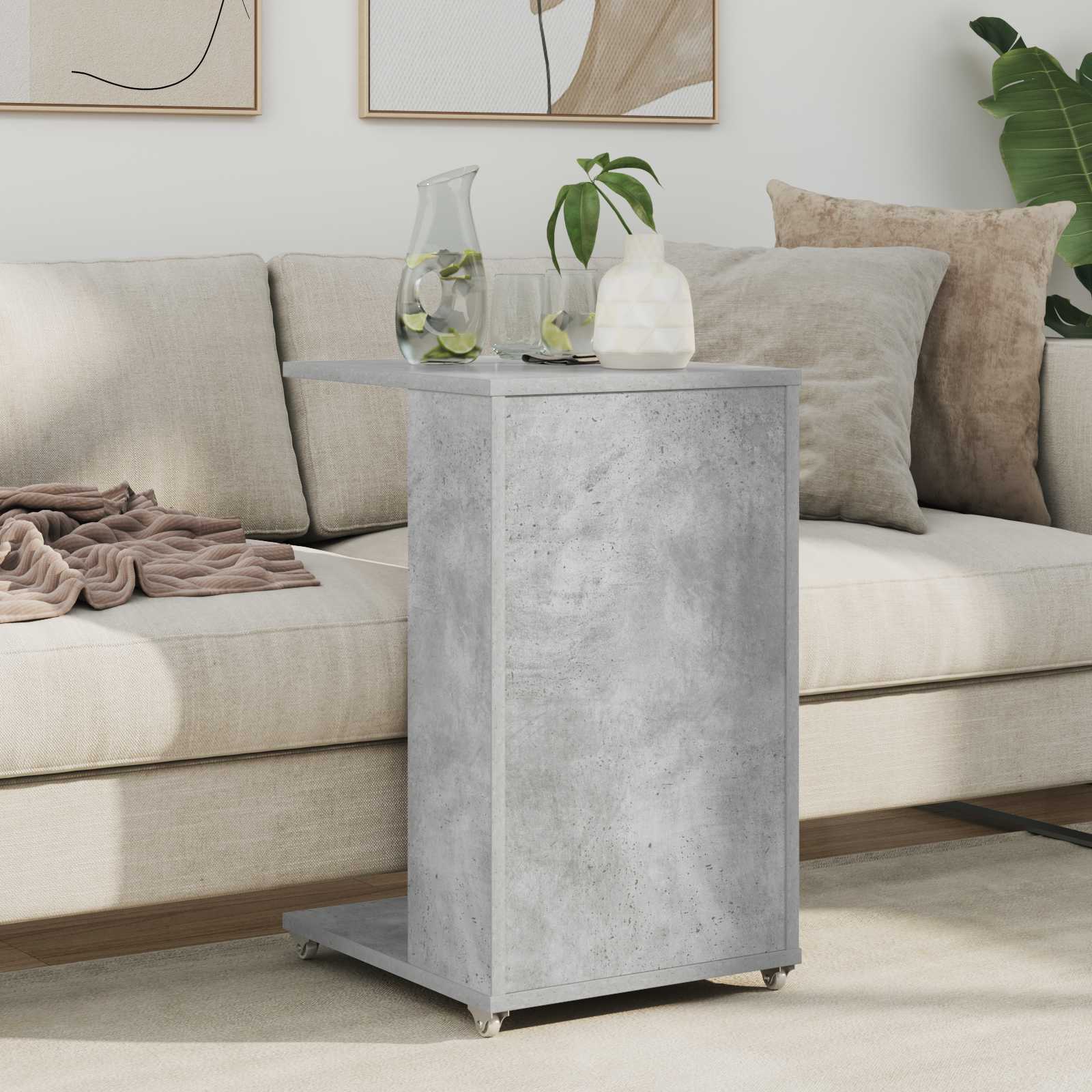 Bocni stol Betonski sivi 40 x 35 x 60 cm Konstruirano drvo