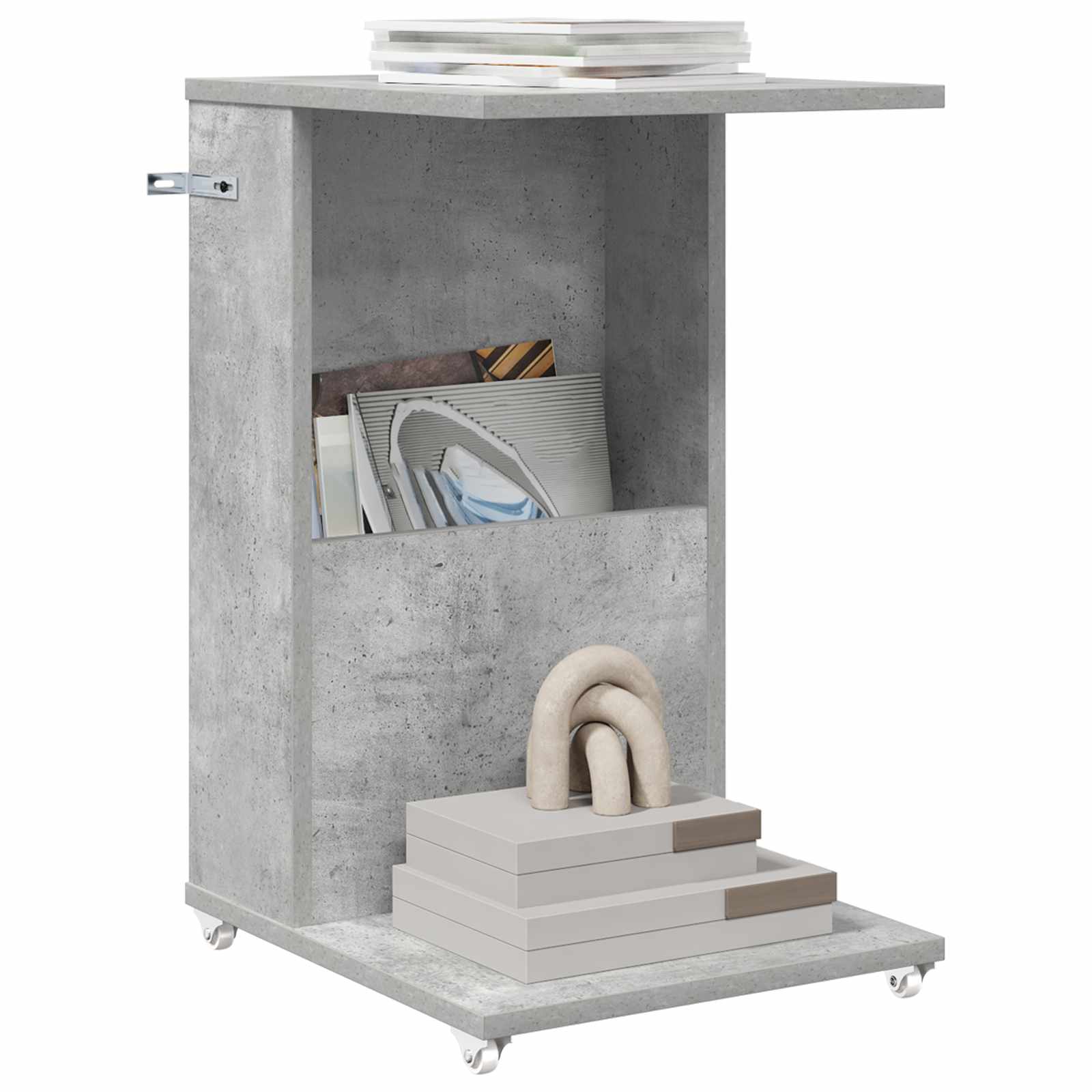 Bocni stol Betonski sivi 40 x 35 x 60 cm Konstruirano drvo