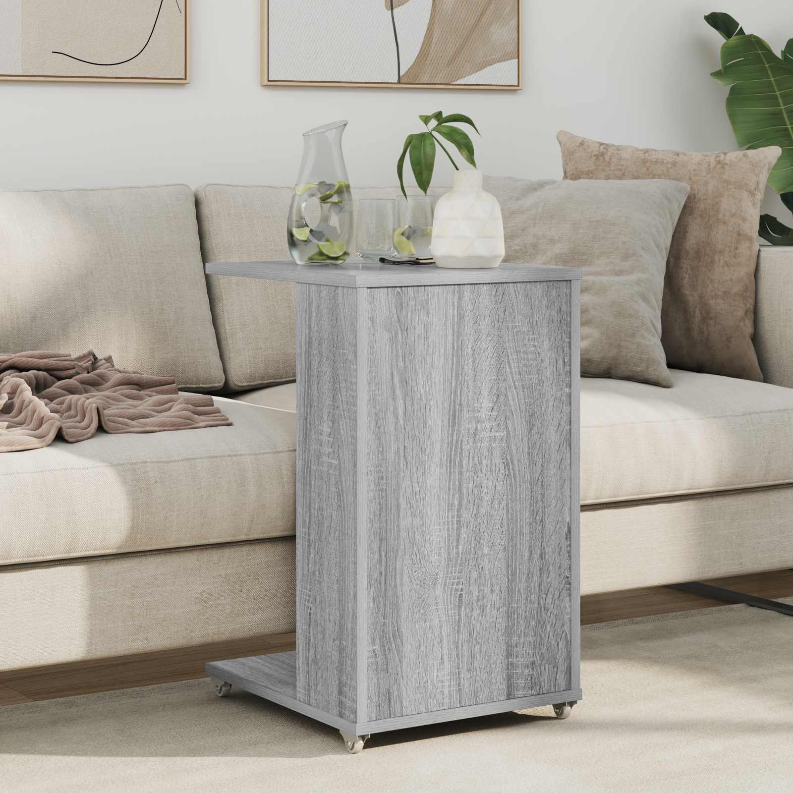 Bocni stol Siva Sonoma 40 x 35 x 60 cm Konstruirano drvo