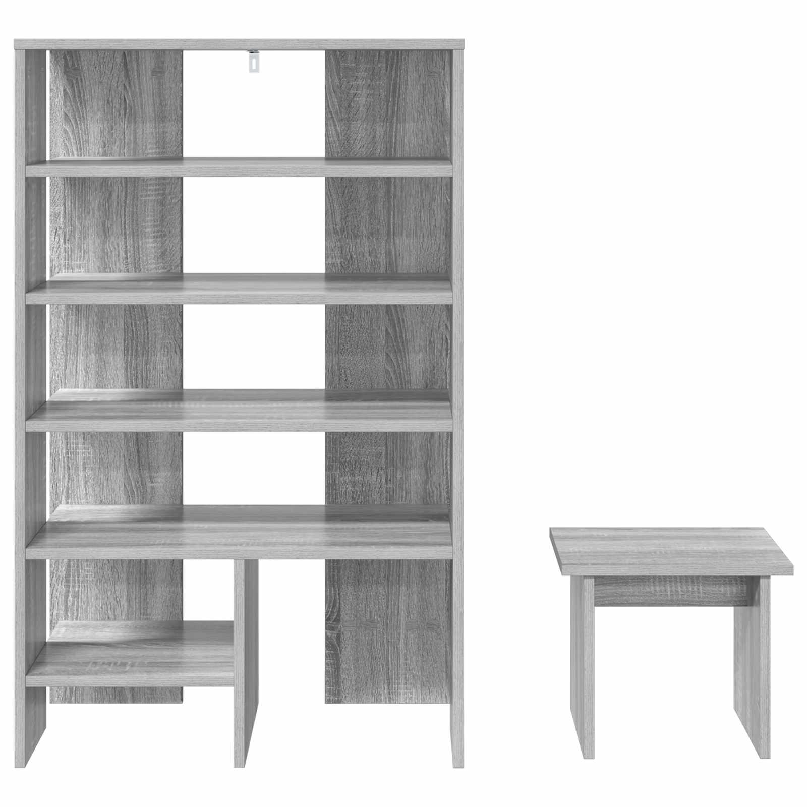 Ormar za cipele s policom 2 pcs Siva Sonoma Konstruirano drvo