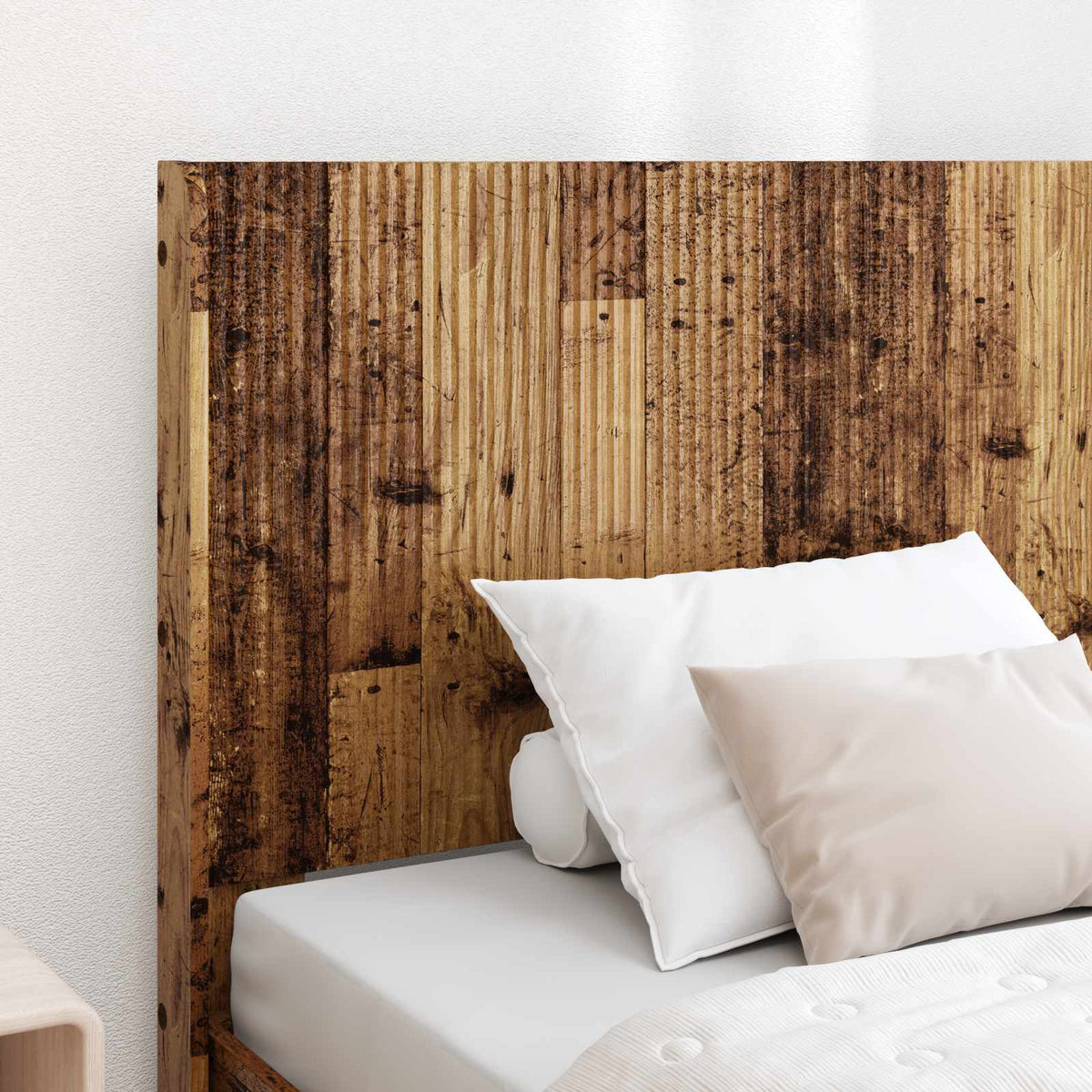 Krevetna konstrukcija s pohranom i uzglavljem Staro drvo Smeđa 90 x 200 cm