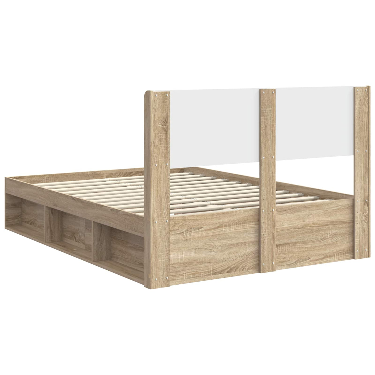 Krevetna konstrukcija s pohranom i uzglavljem Hrast sonoma Smeđa 150 x 200 cm