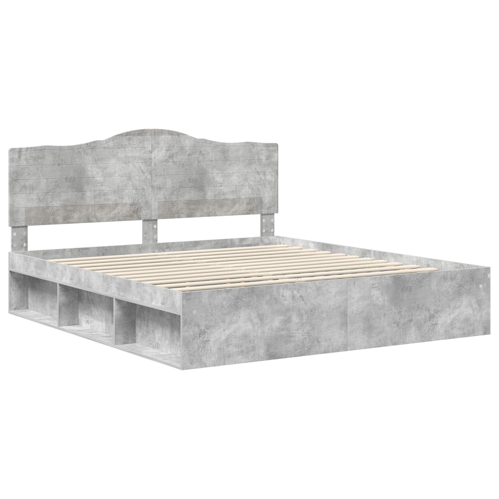 Krevetna konstrukcija Beton 180 x 200 cm Čvrsto borovo drvo