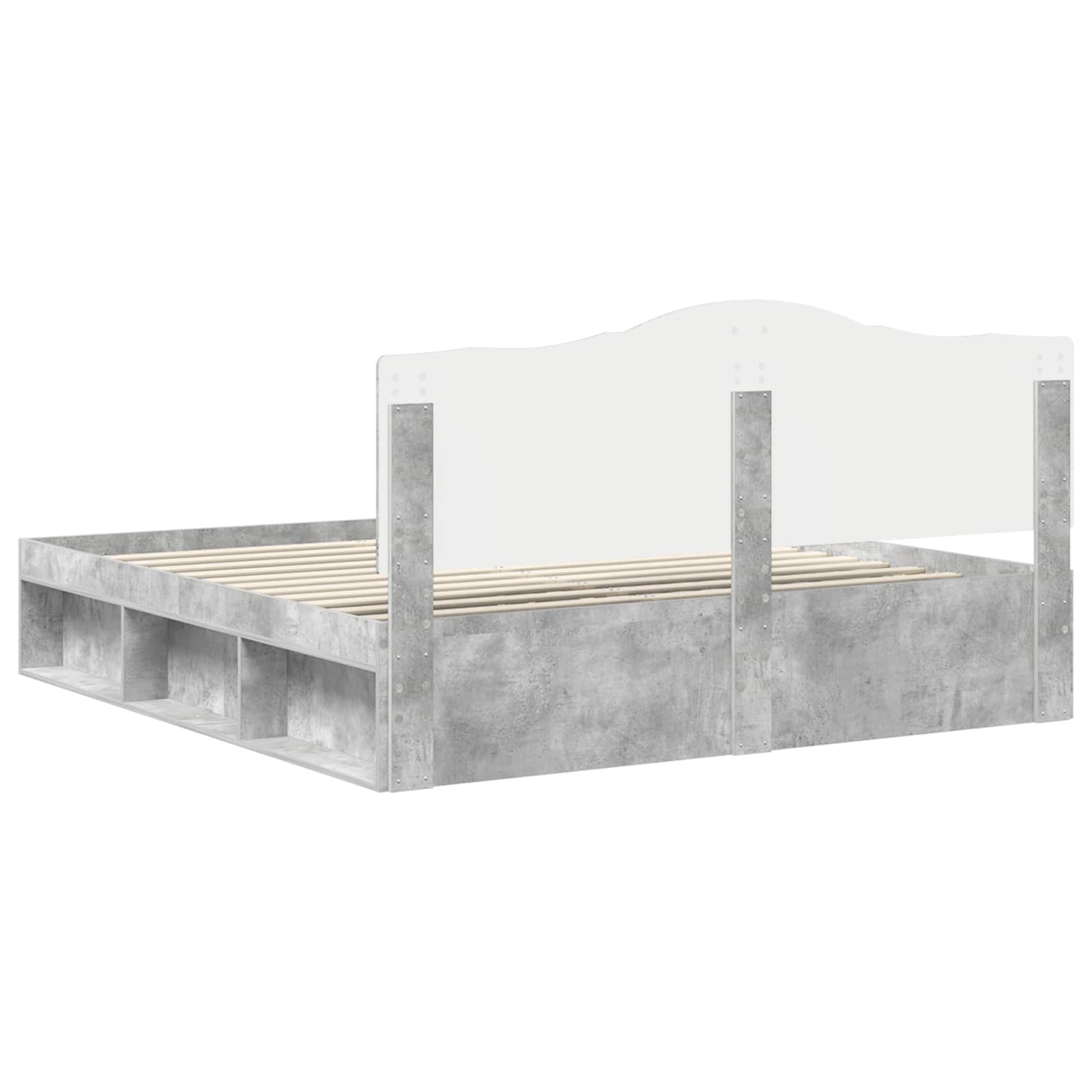 Krevetna konstrukcija Beton 180 x 200 cm Čvrsto borovo drvo