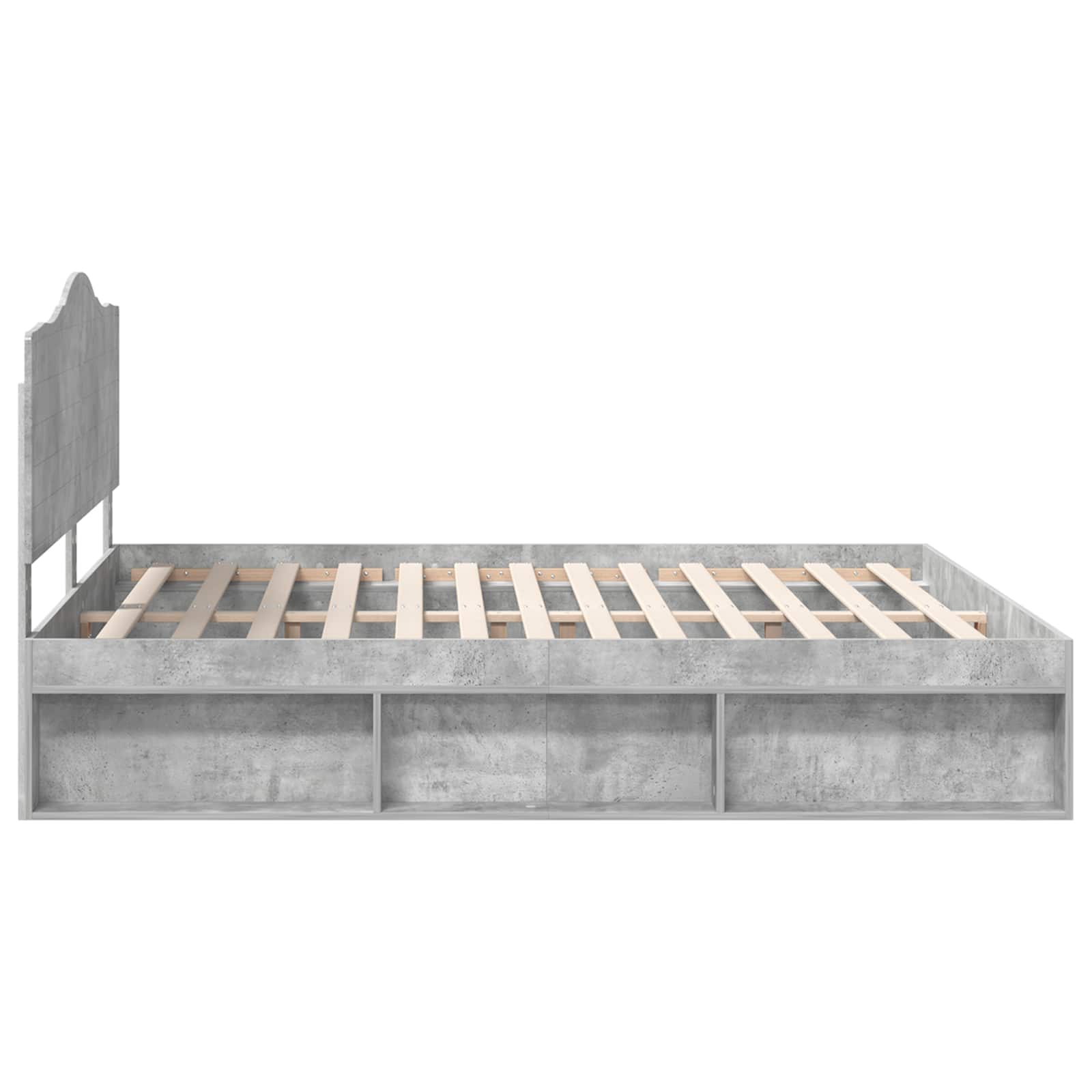 Krevetna konstrukcija Beton 180 x 200 cm Čvrsto borovo drvo