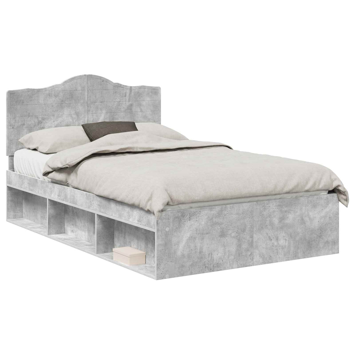 Krevetna konstrukcija Beton 120 x 190 cm Čvrsto borovo drvo