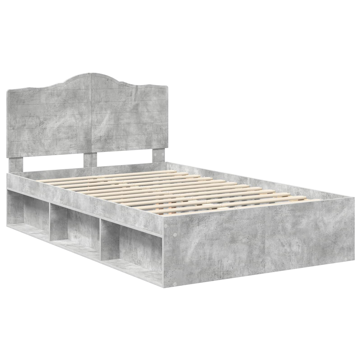 Krevetna konstrukcija Beton 120 x 190 cm Čvrsto borovo drvo